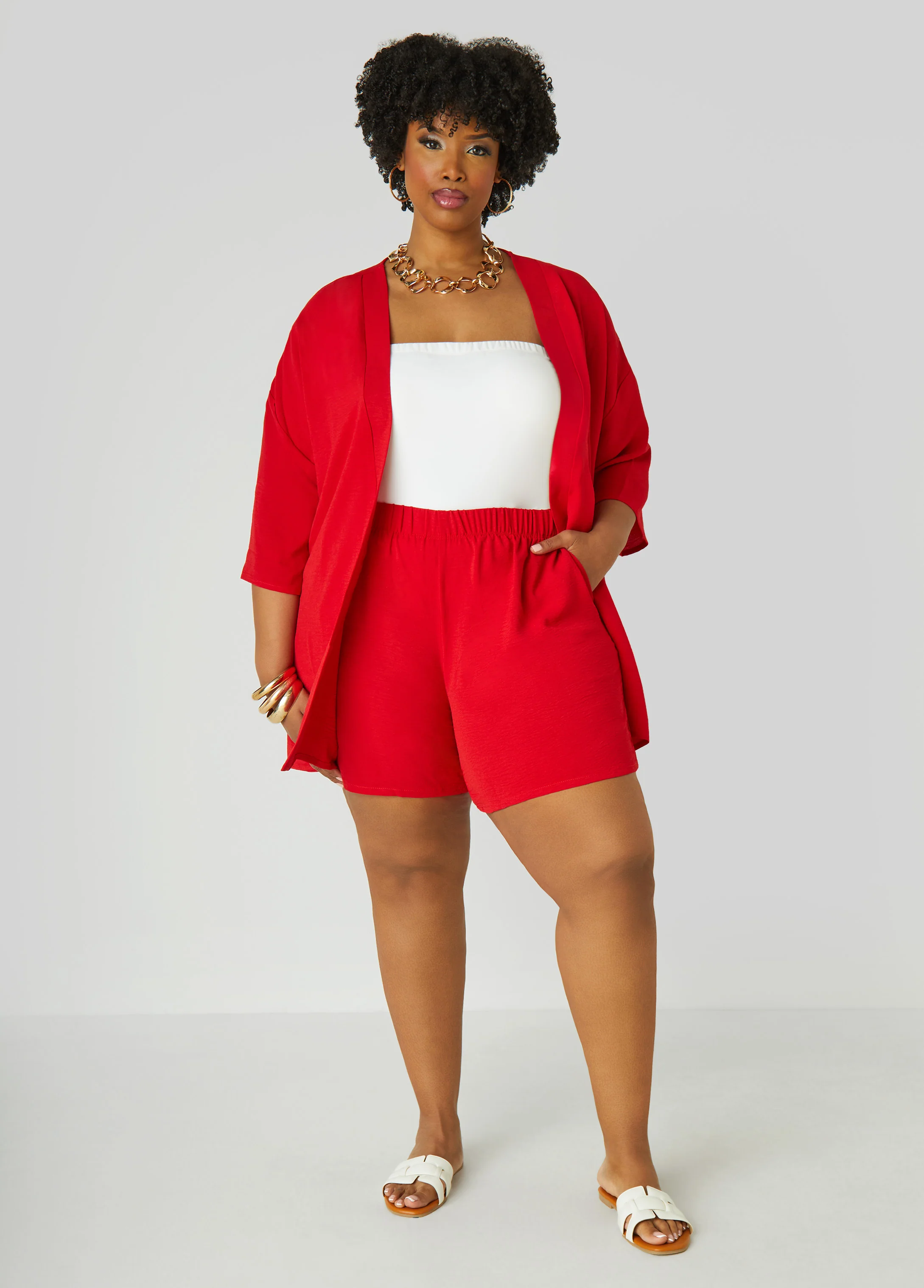 Textured Mid Rise Shorts - Image 6