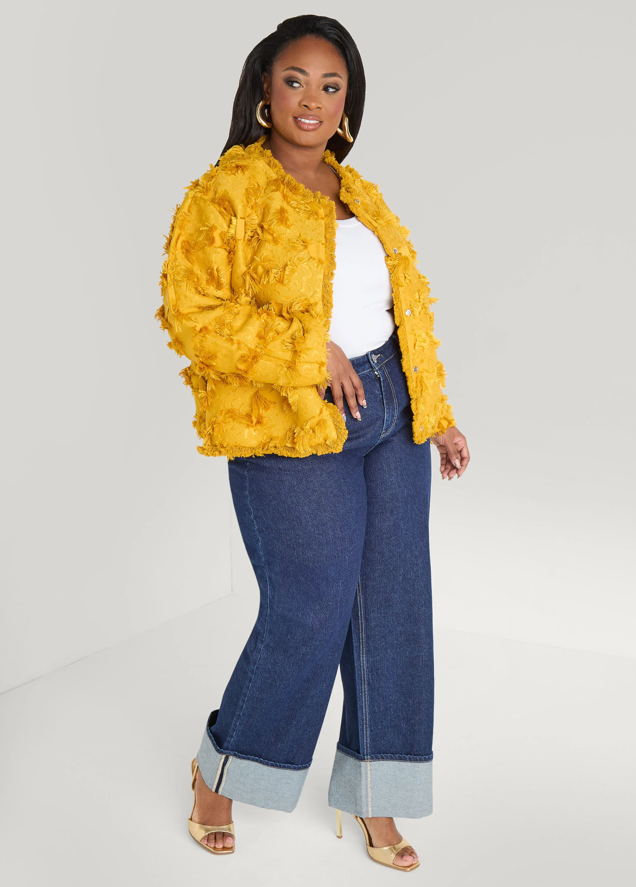 Frayed Textured Twill Jacket - Image 3