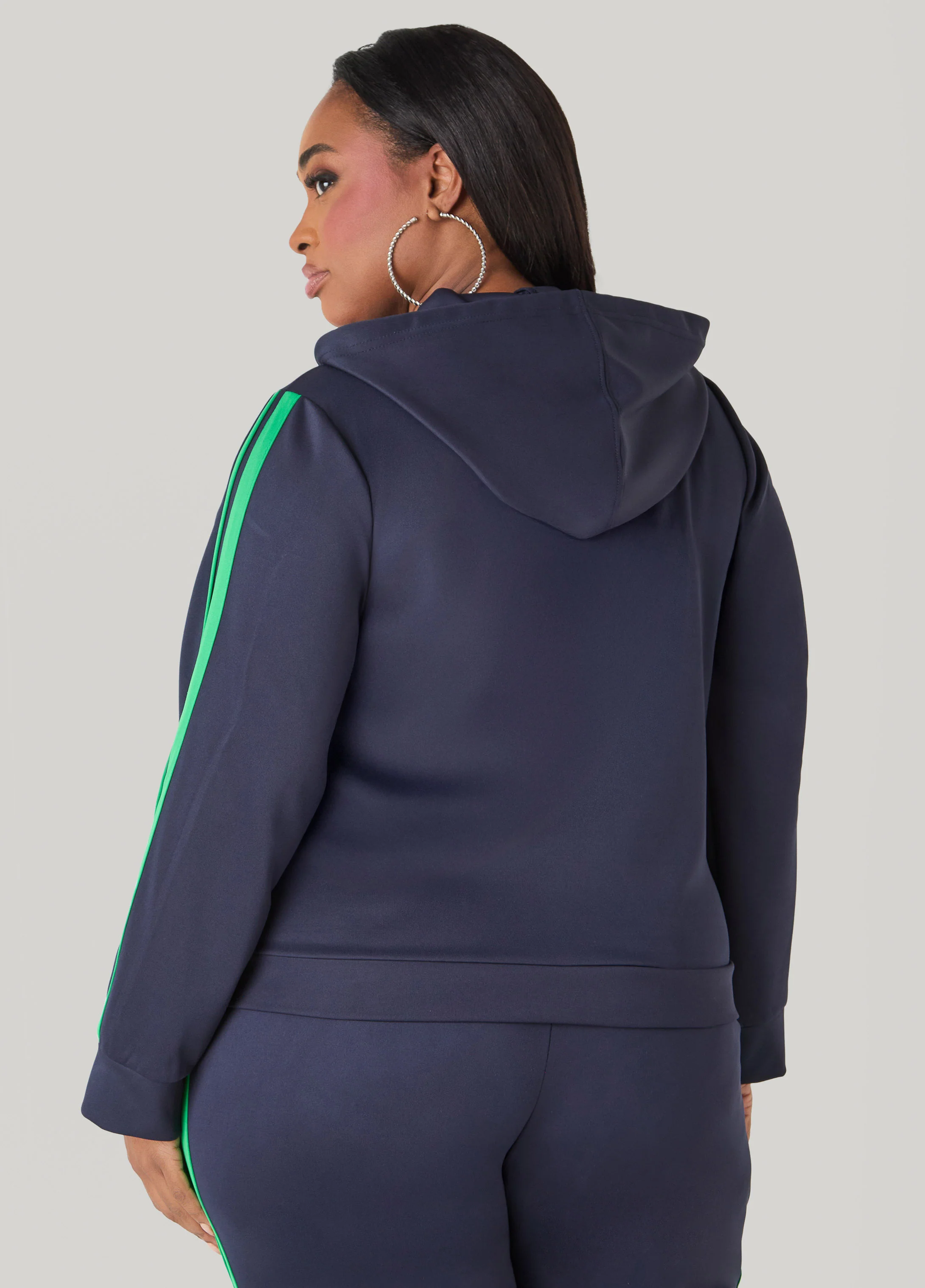 Striped Drawstring Hoodie - Image 2