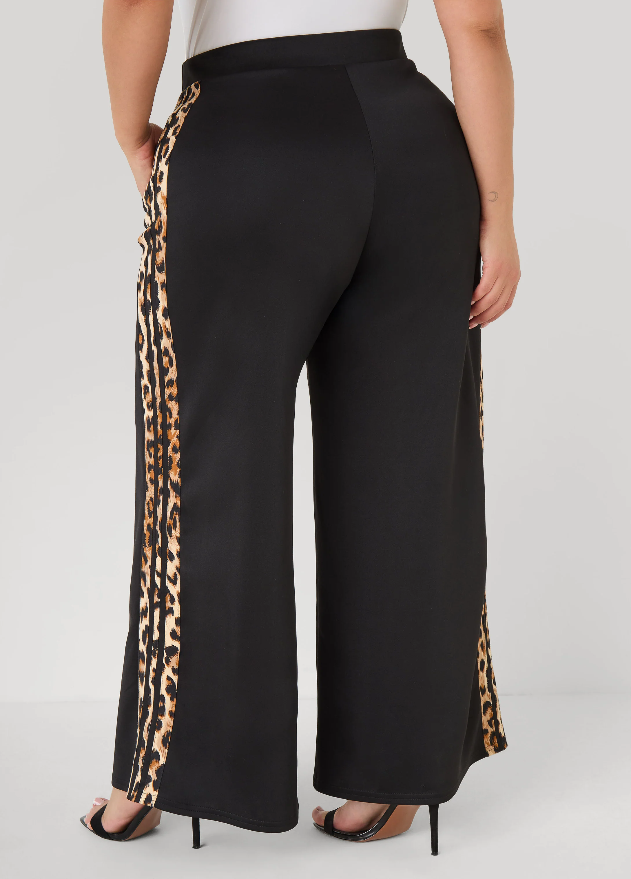Animal Striped Wide Leg Pants - Image 2