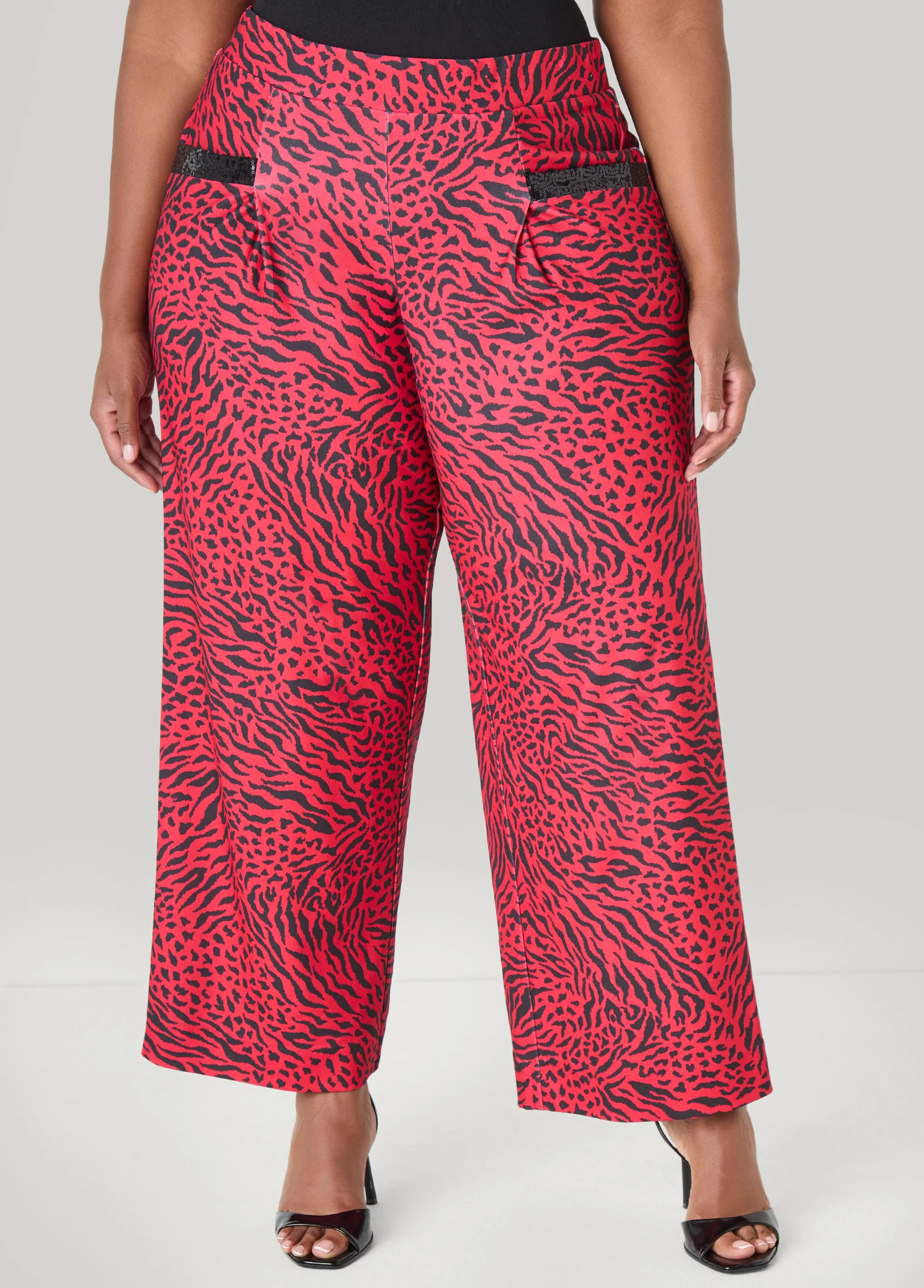 Sequined Animal Print Pants - Image 3