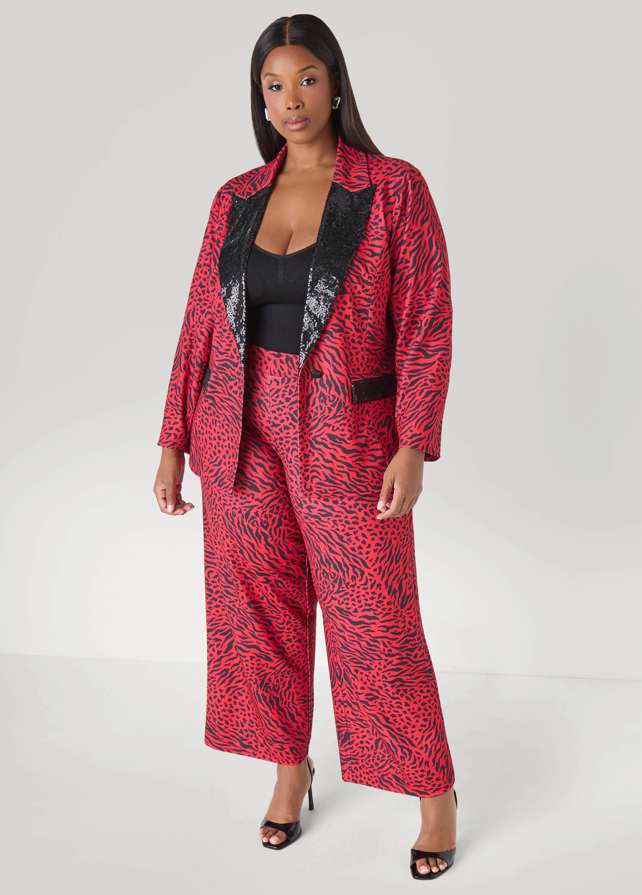 Sequined Animal Print Pants - Image 4
