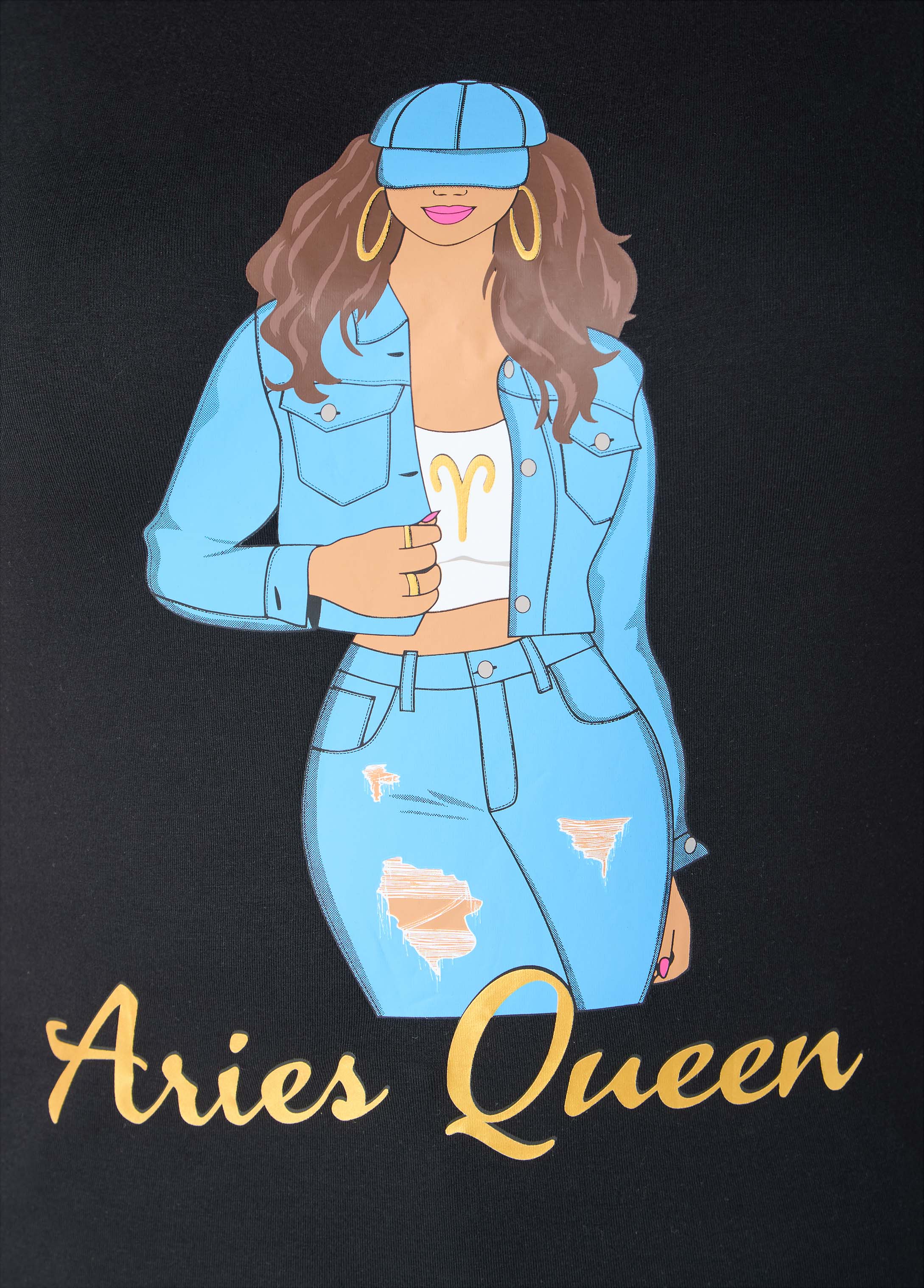 Metallic Aries Queen Graphic Tee - Image 4