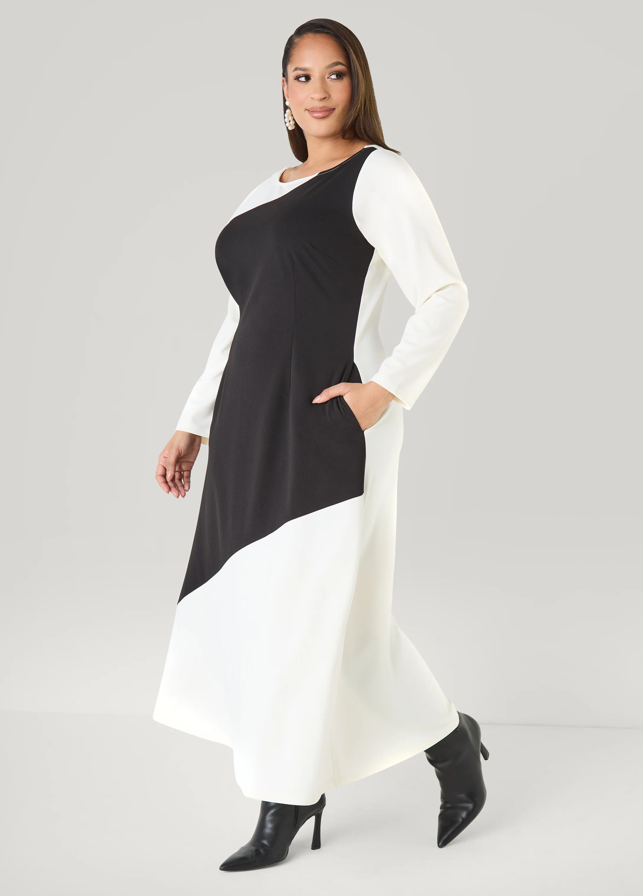 Two Tone Maxi A Line Dress - Image 3