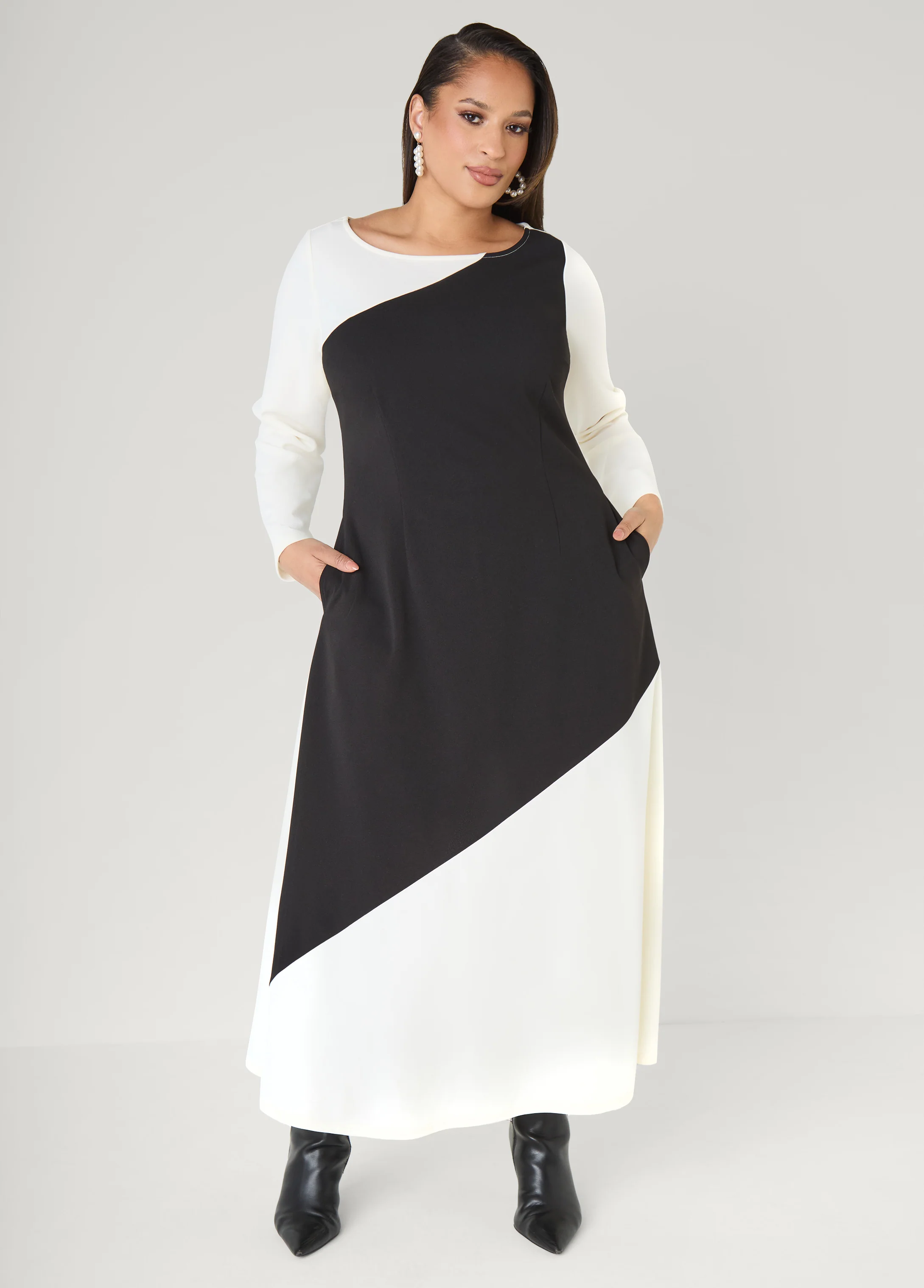 Two Tone Maxi A Line Dress - Image 4