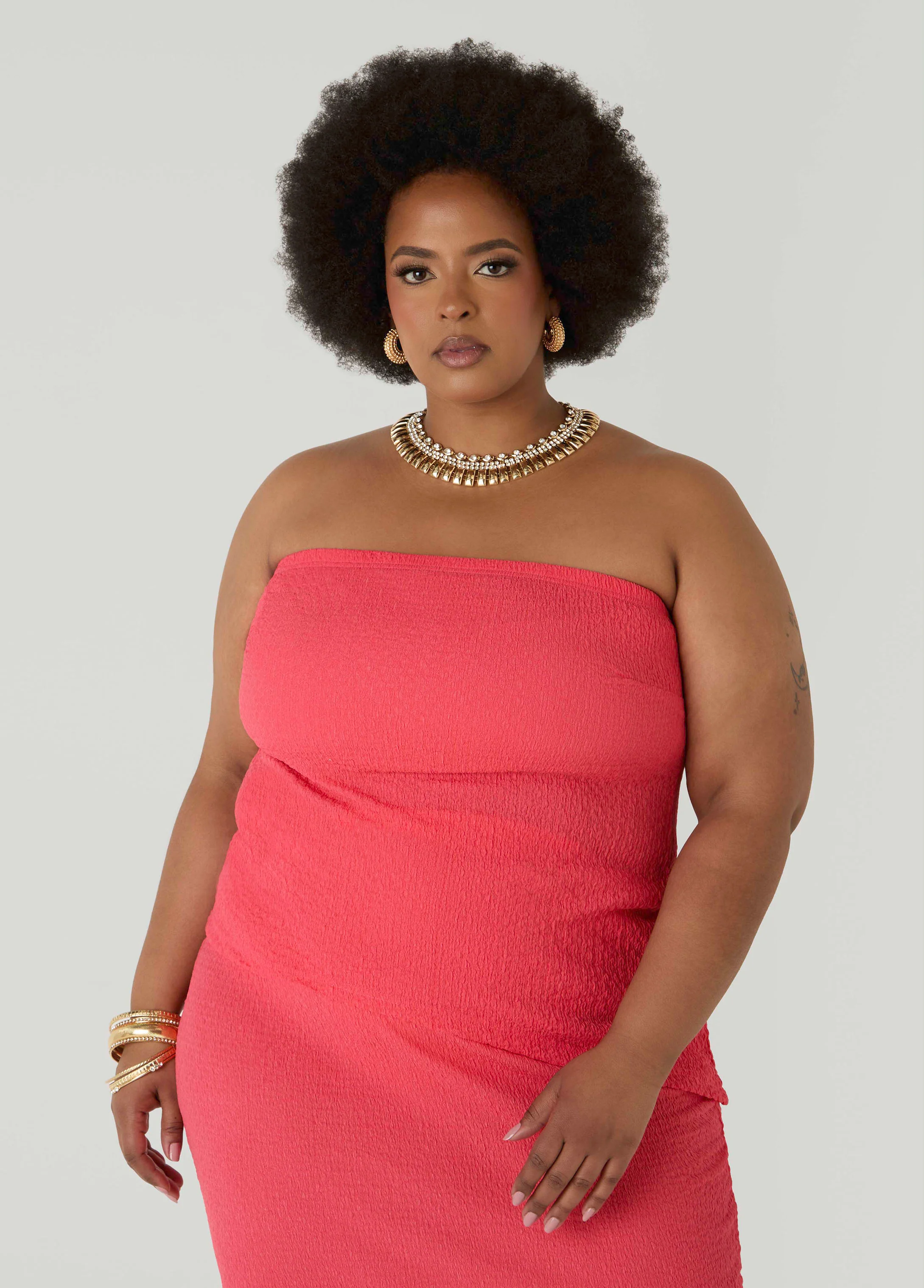 Textured Asymmetric Tube Top - Image 3