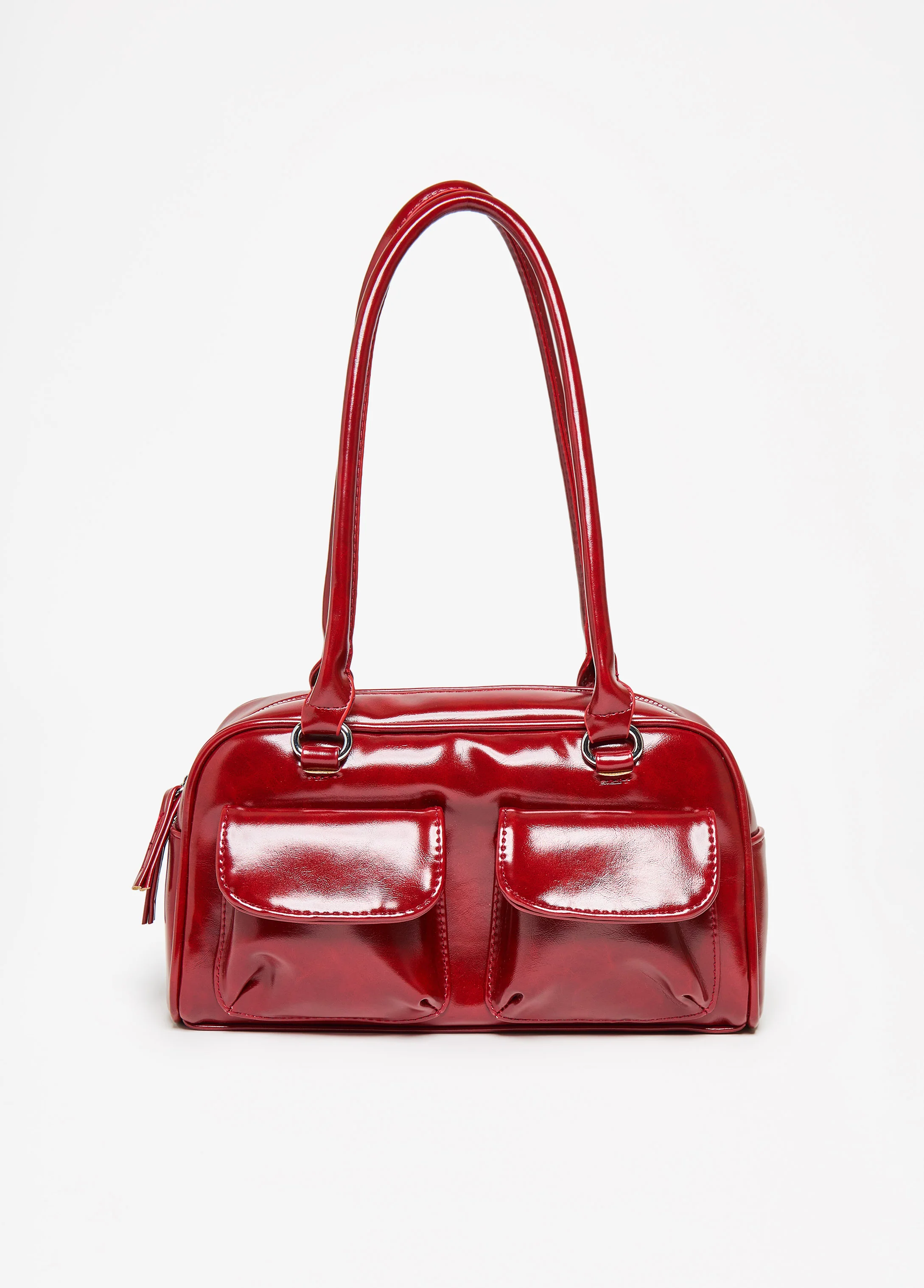 Faux Patent Leather Shoulder Bag - Image 2