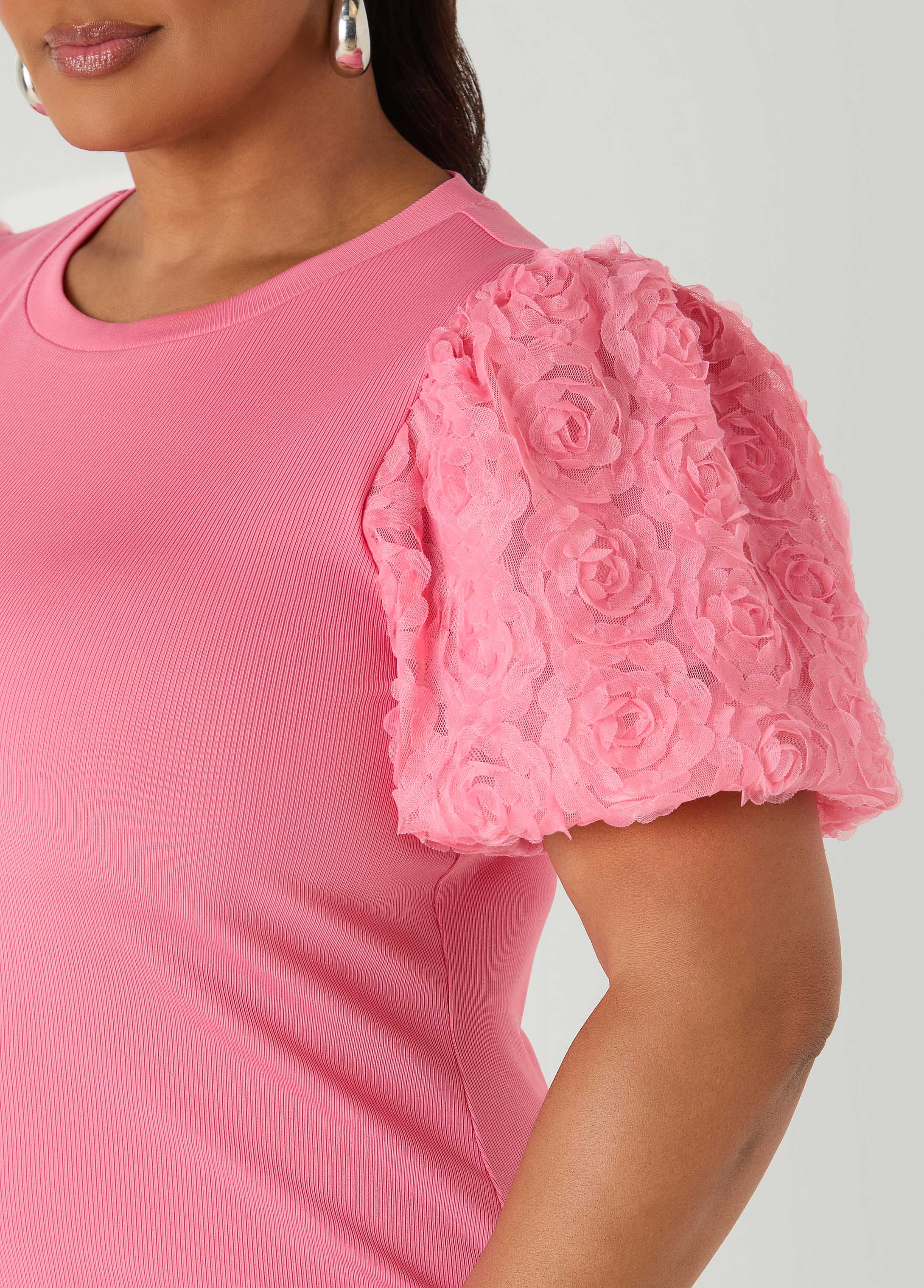 Rosette Puff Sleeved Top - Image 4