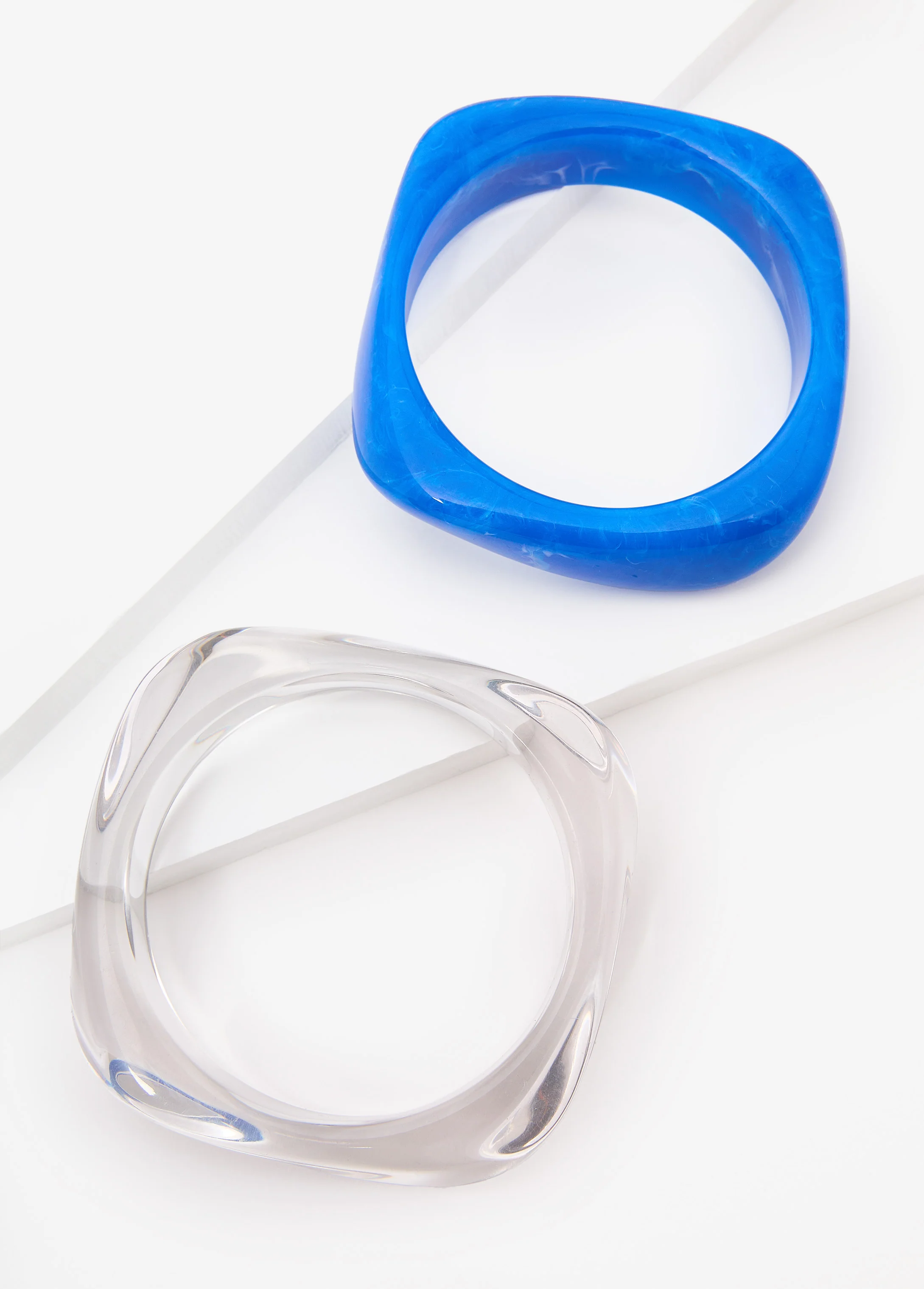 Marbled Resin And Clear Bangle Set - Image 2