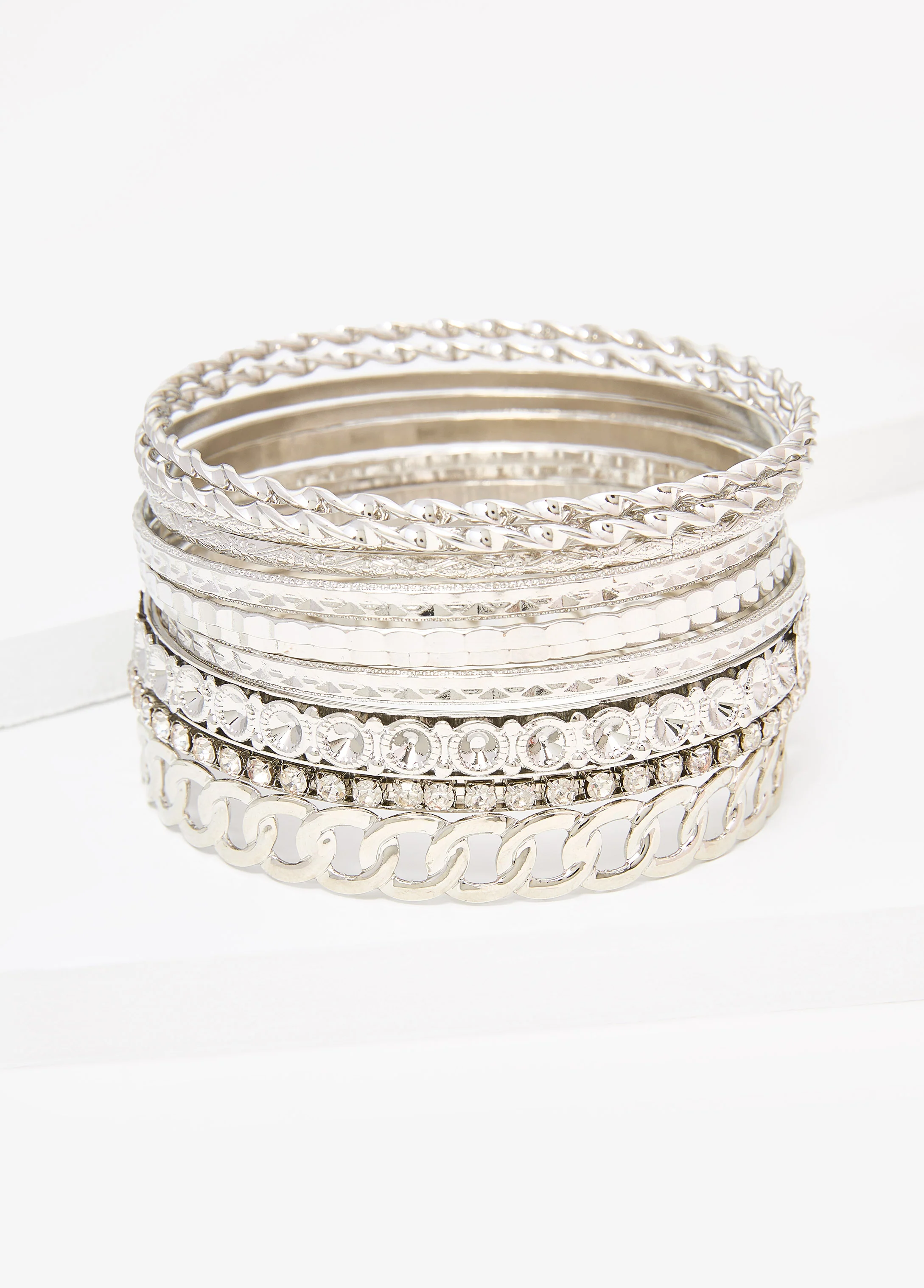 Set Of 11 Silver Tone Bangles - Image 2