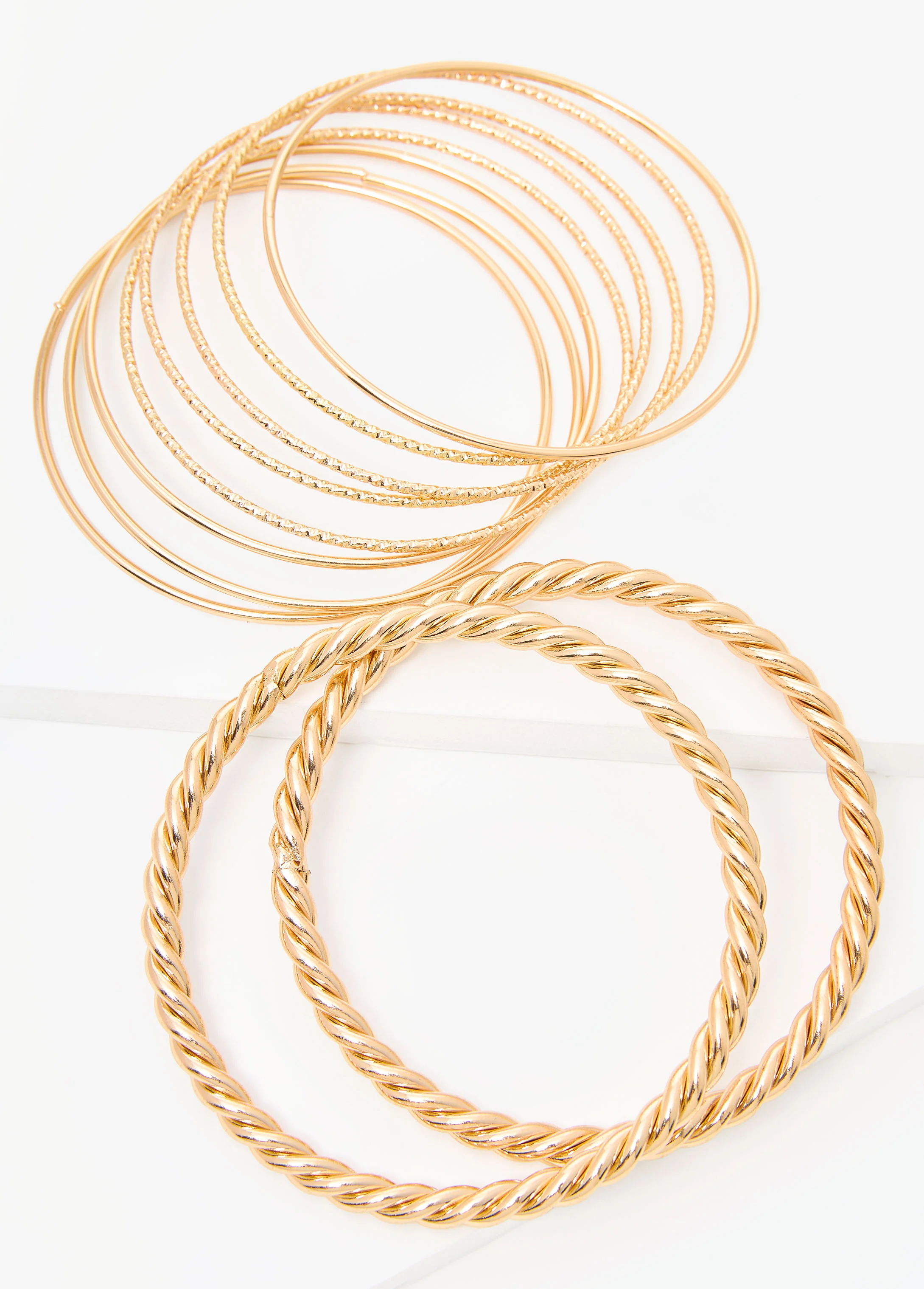 Set Of 10 Gold Tone Bangles - Image 2