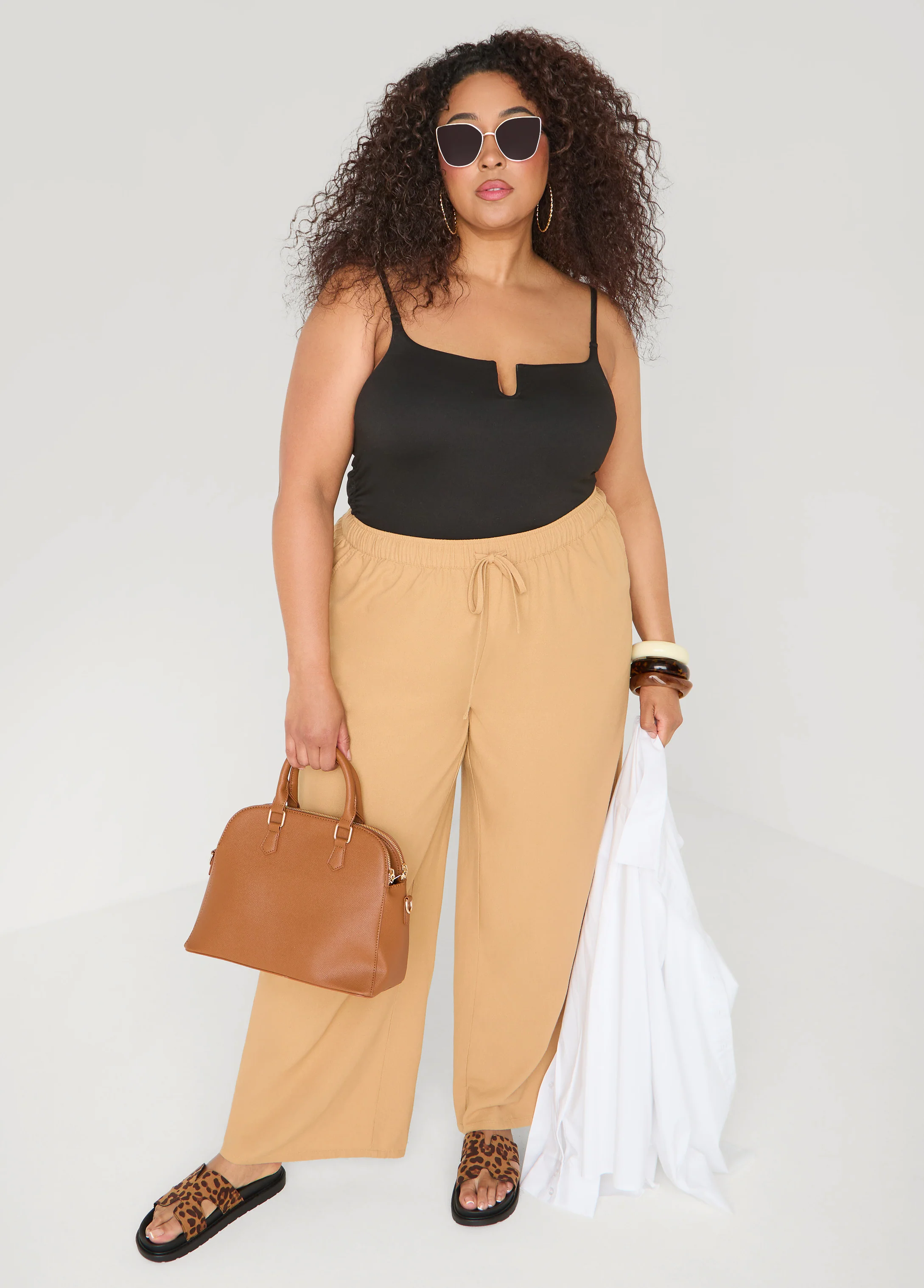 Drawstring Linen Blend Pants - Image 10