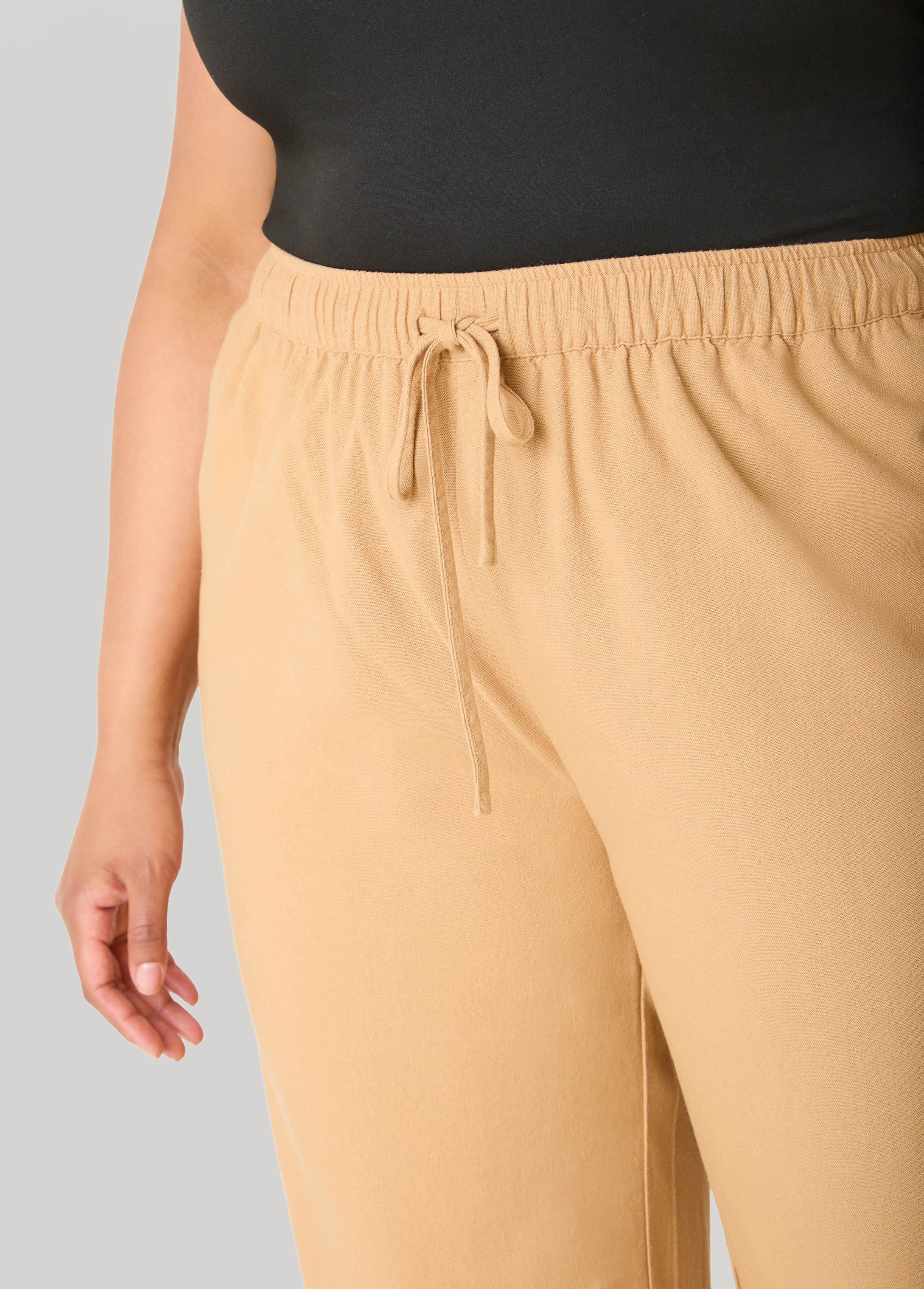 Drawstring Linen Blend Pants - Image 11