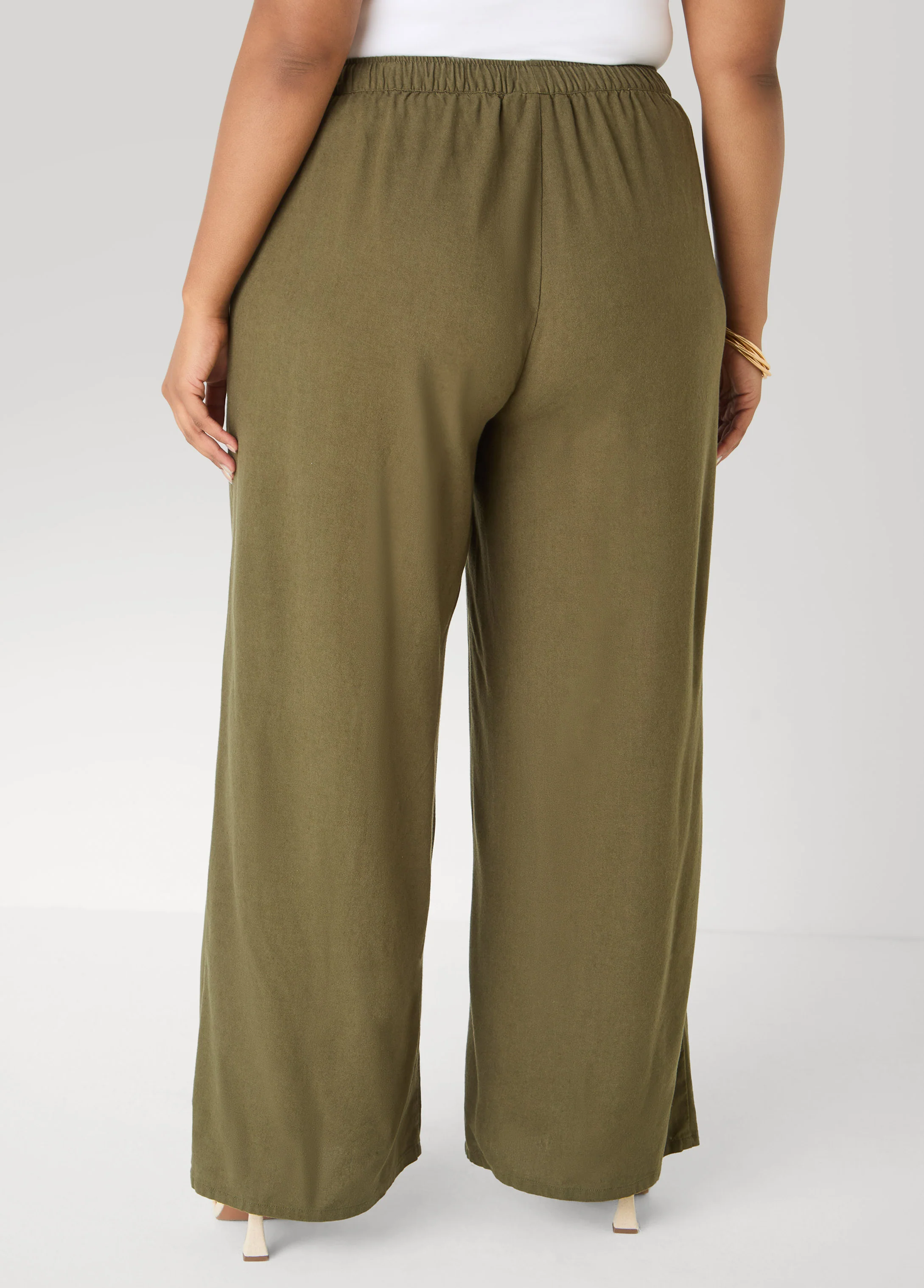 Drawstring Linen Blend Pants - Image 14