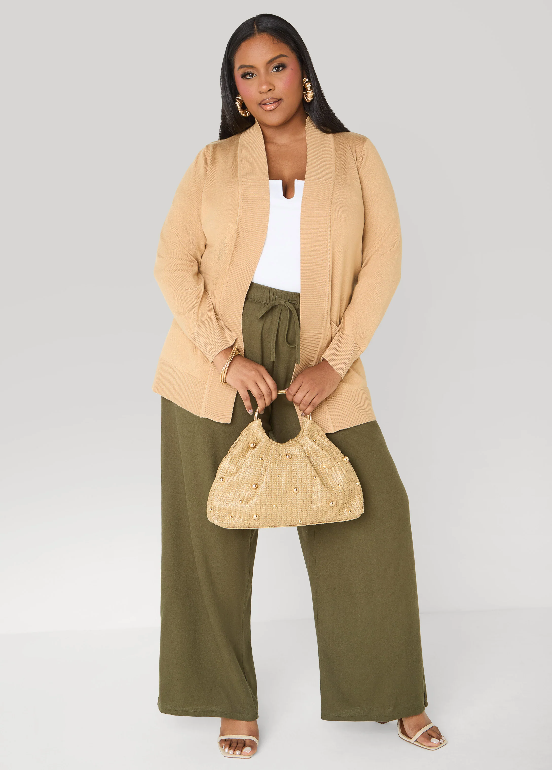 Drawstring Linen Blend Pants - Image 15