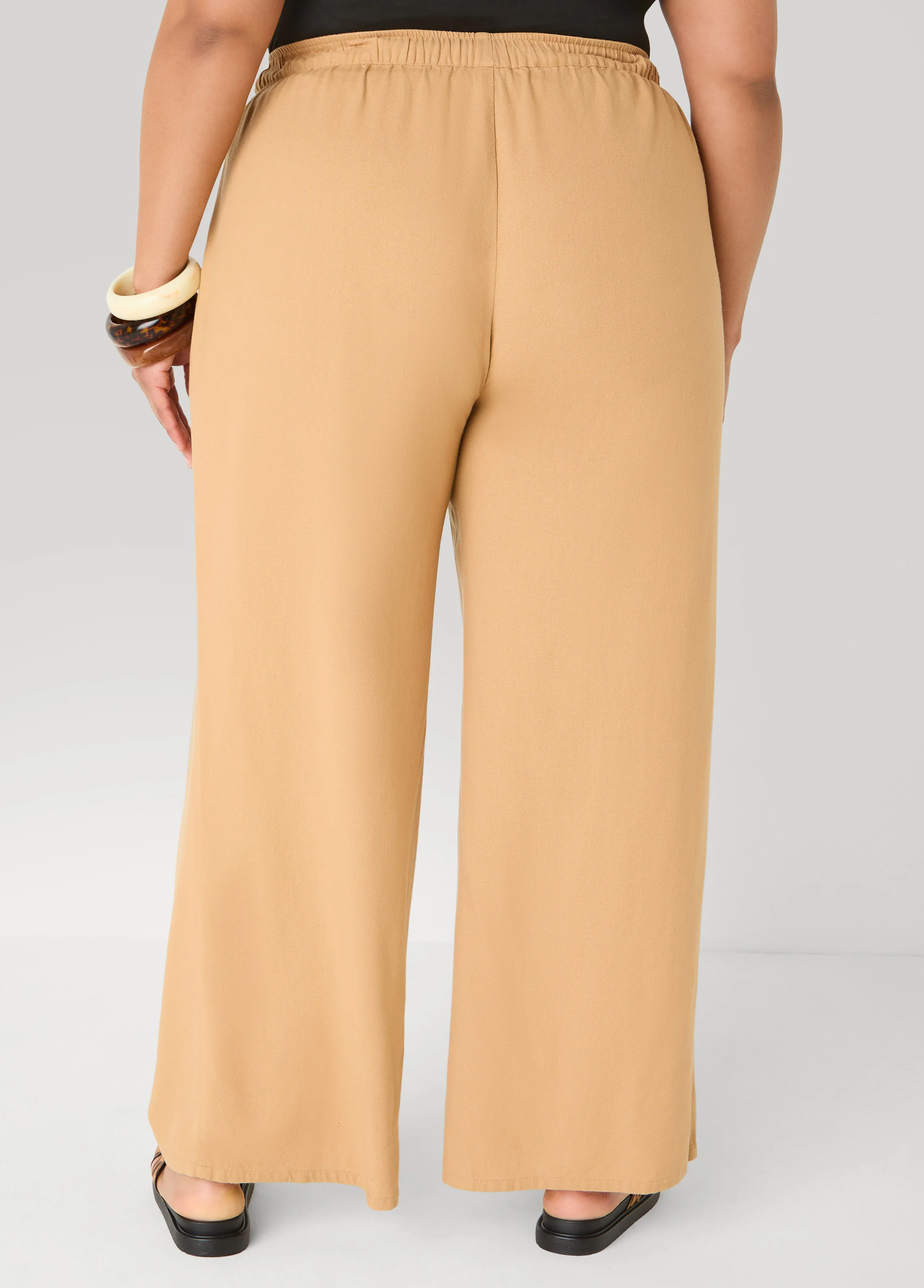 Drawstring Linen Blend Pants - Image 9