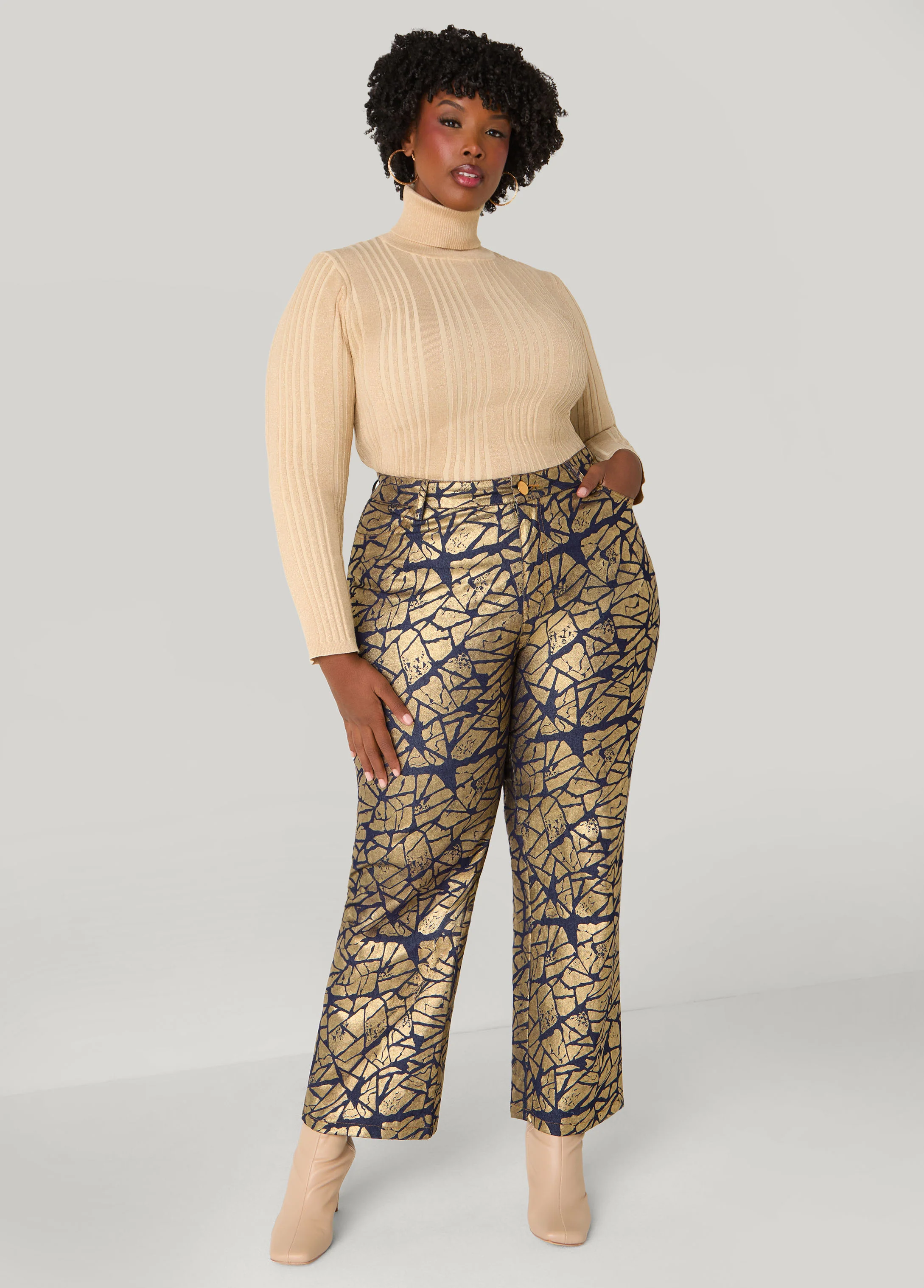 Ribbed Lurex™ Turtleneck Sweater - Image 3