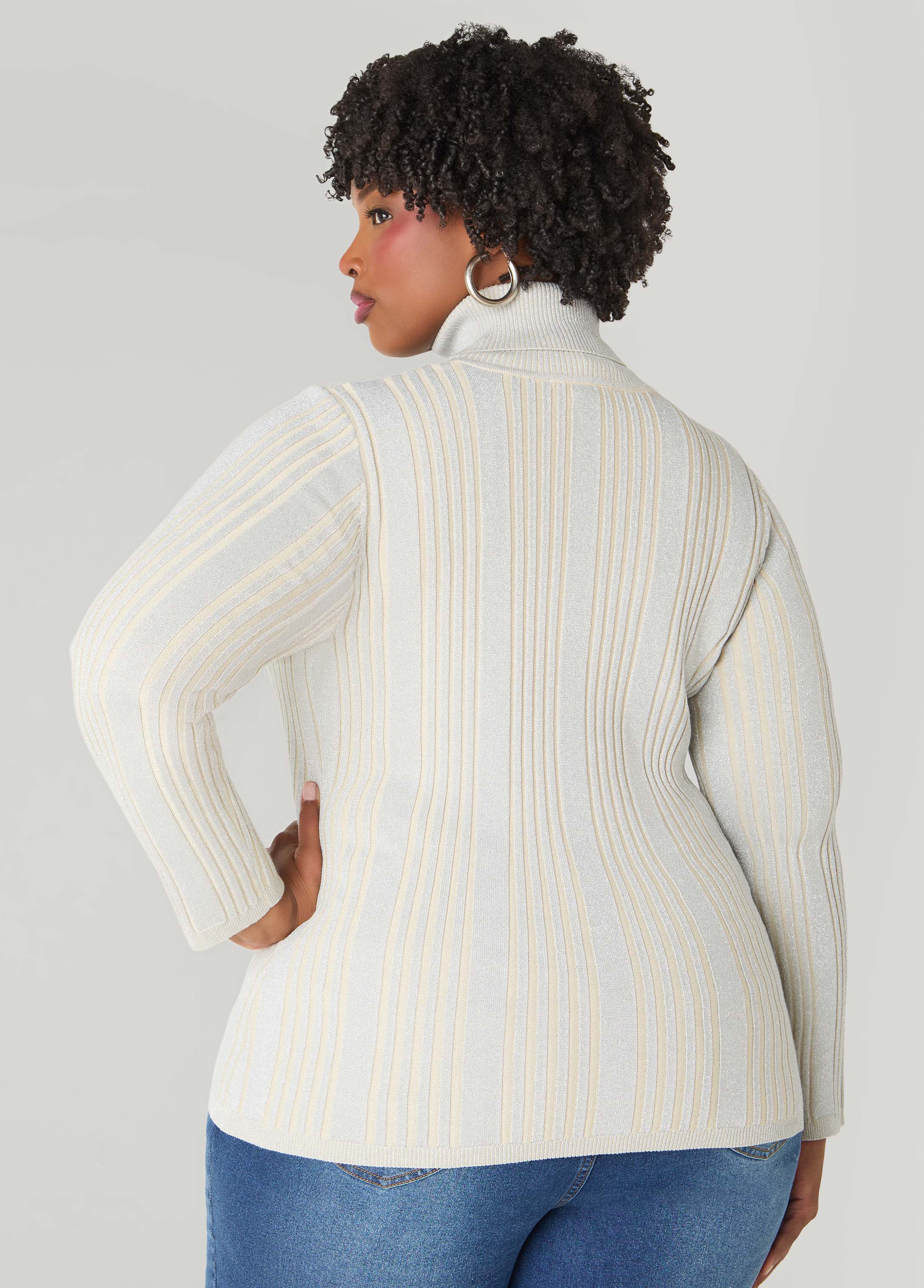 Ribbed Lurex™ Turtleneck Sweater - Image 6