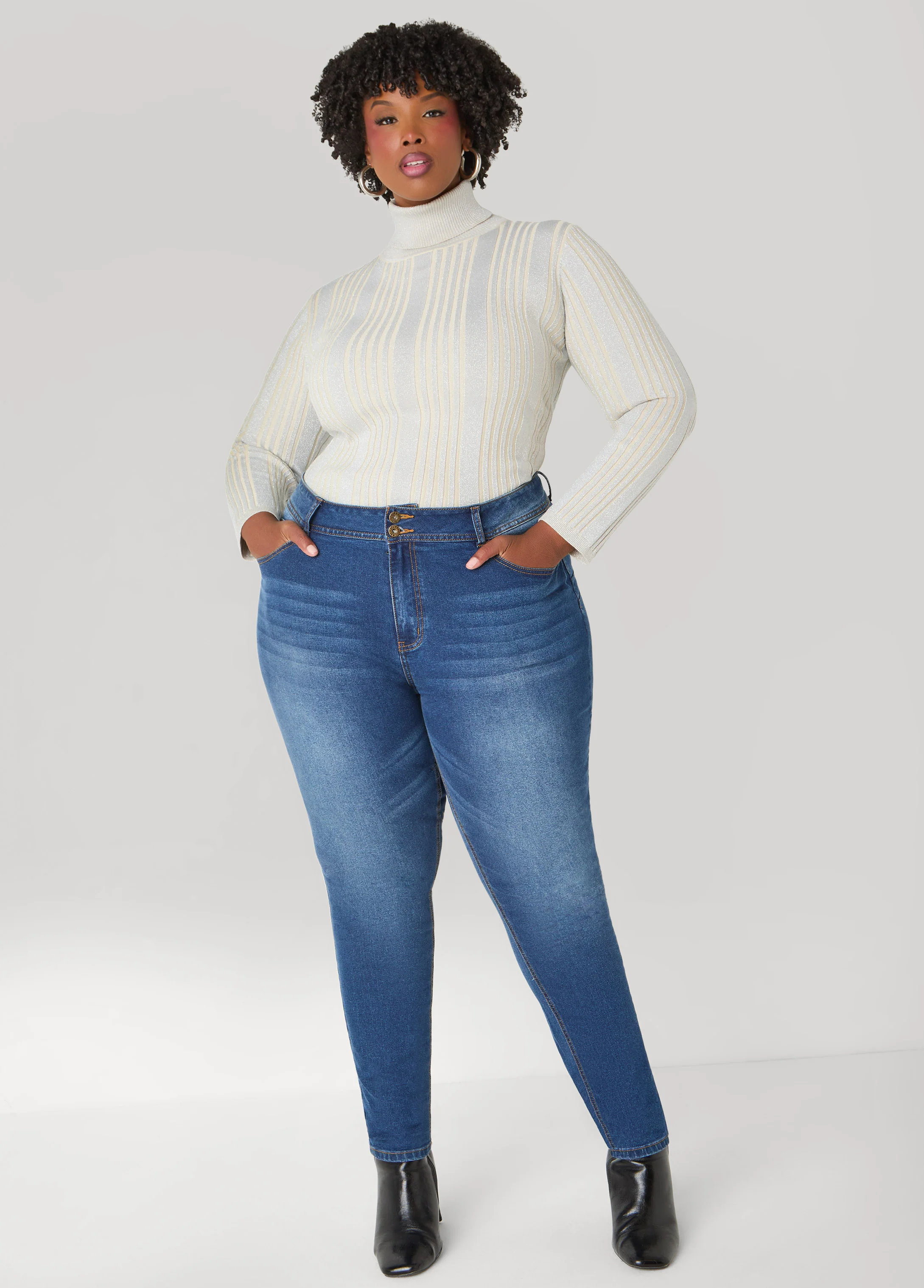 Ribbed Lurex™ Turtleneck Sweater - Image 7