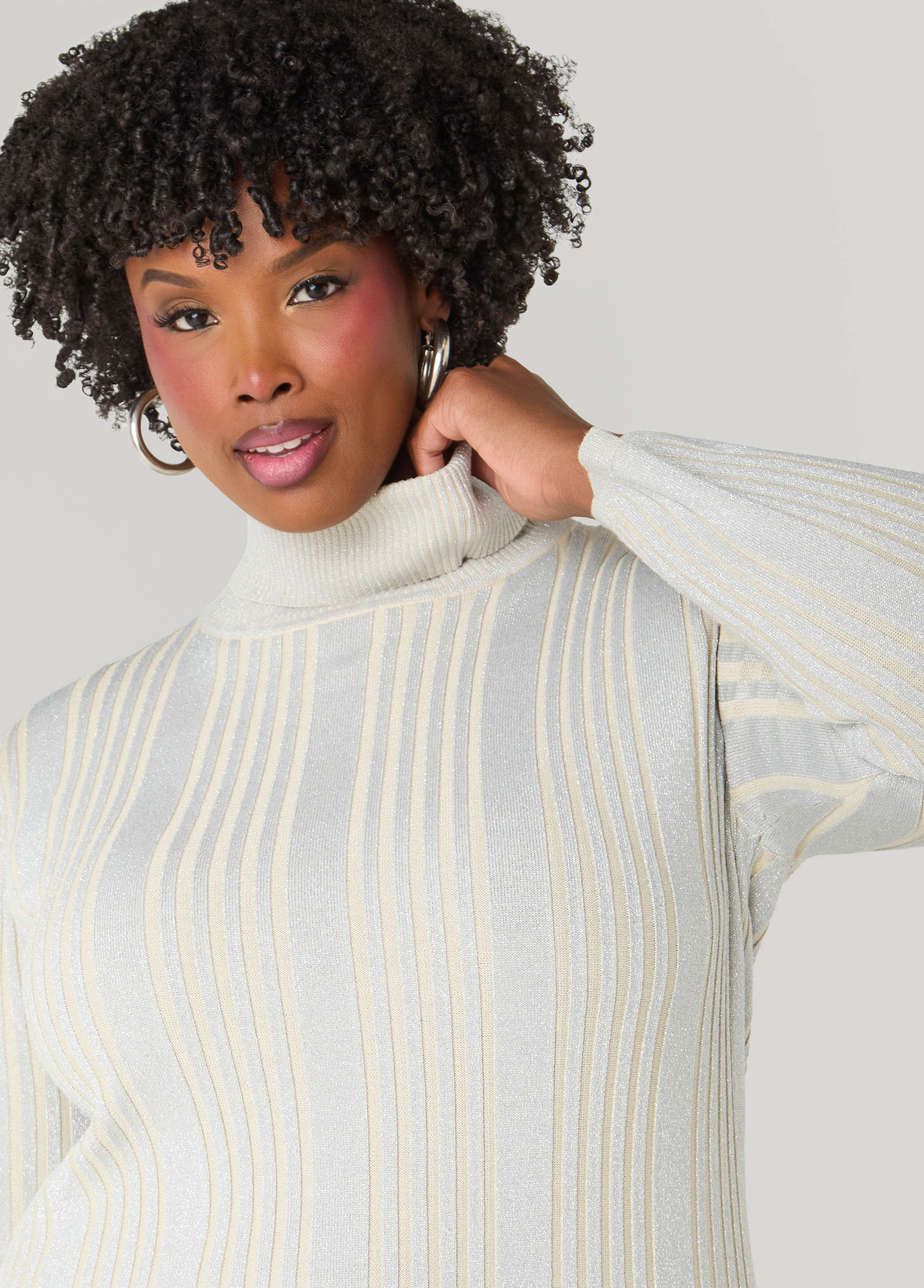 Ribbed Lurex™ Turtleneck Sweater - Image 8