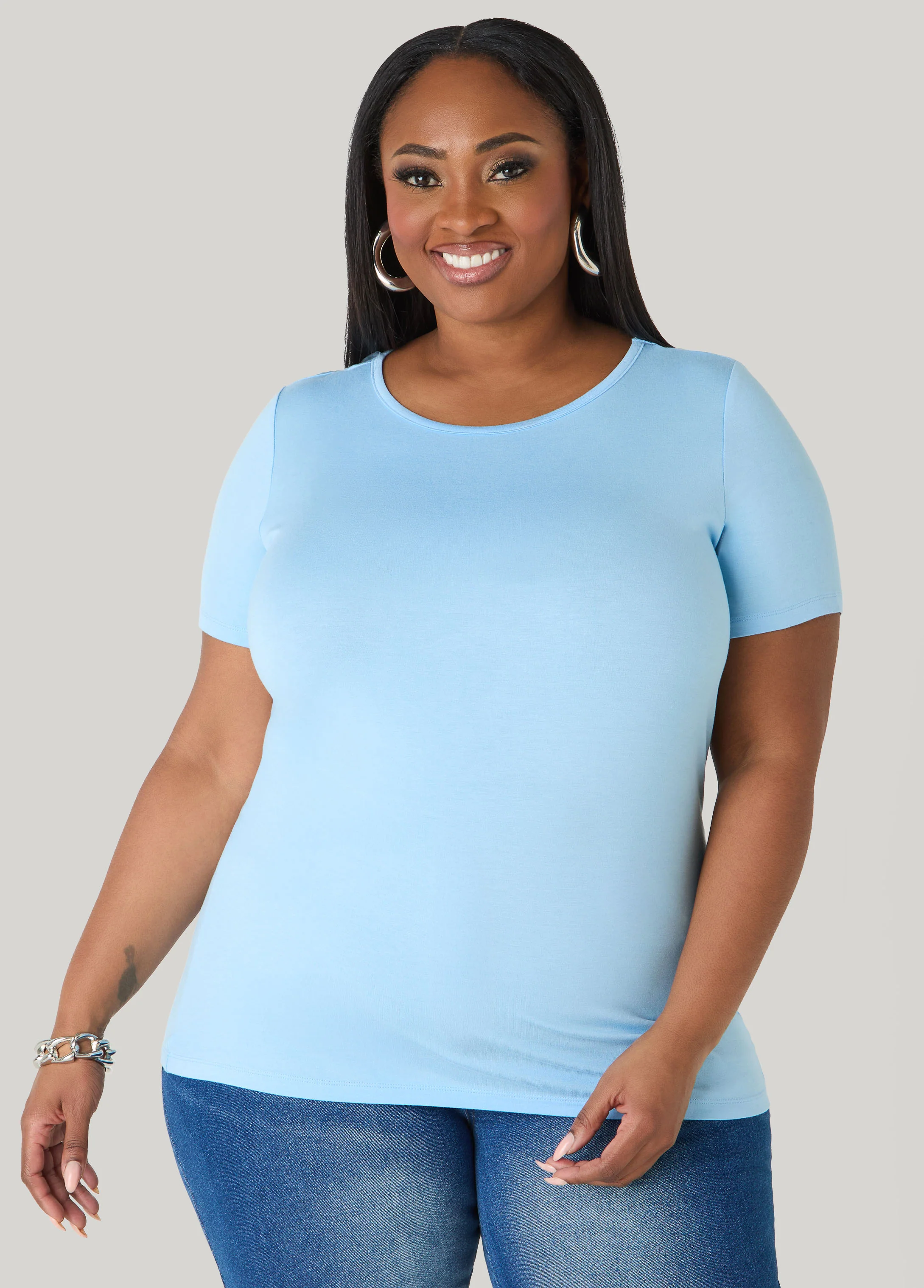 Basic Crewneck Jersey Tee - Image 10