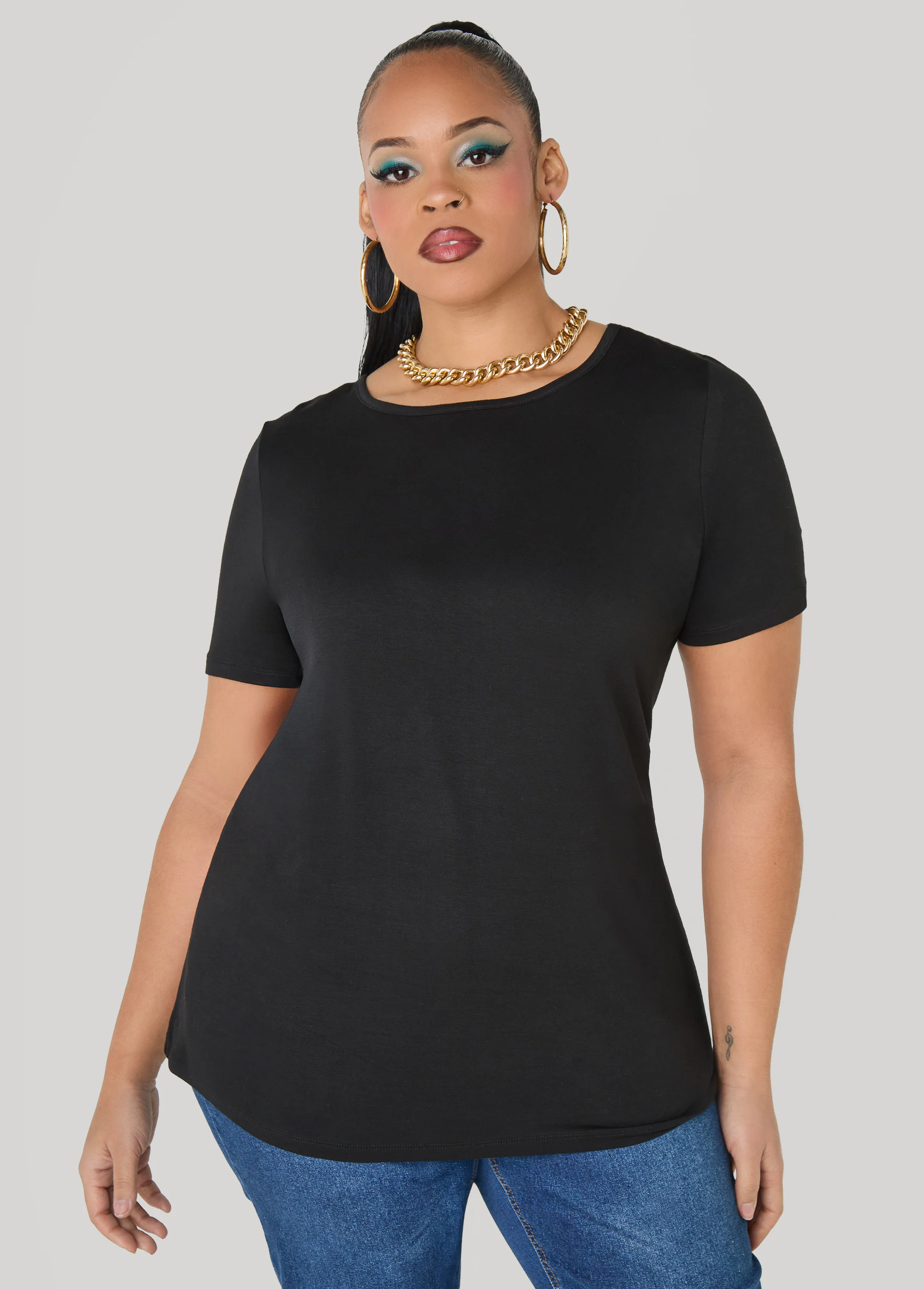 Basic Crewneck Jersey Tee - Image 14