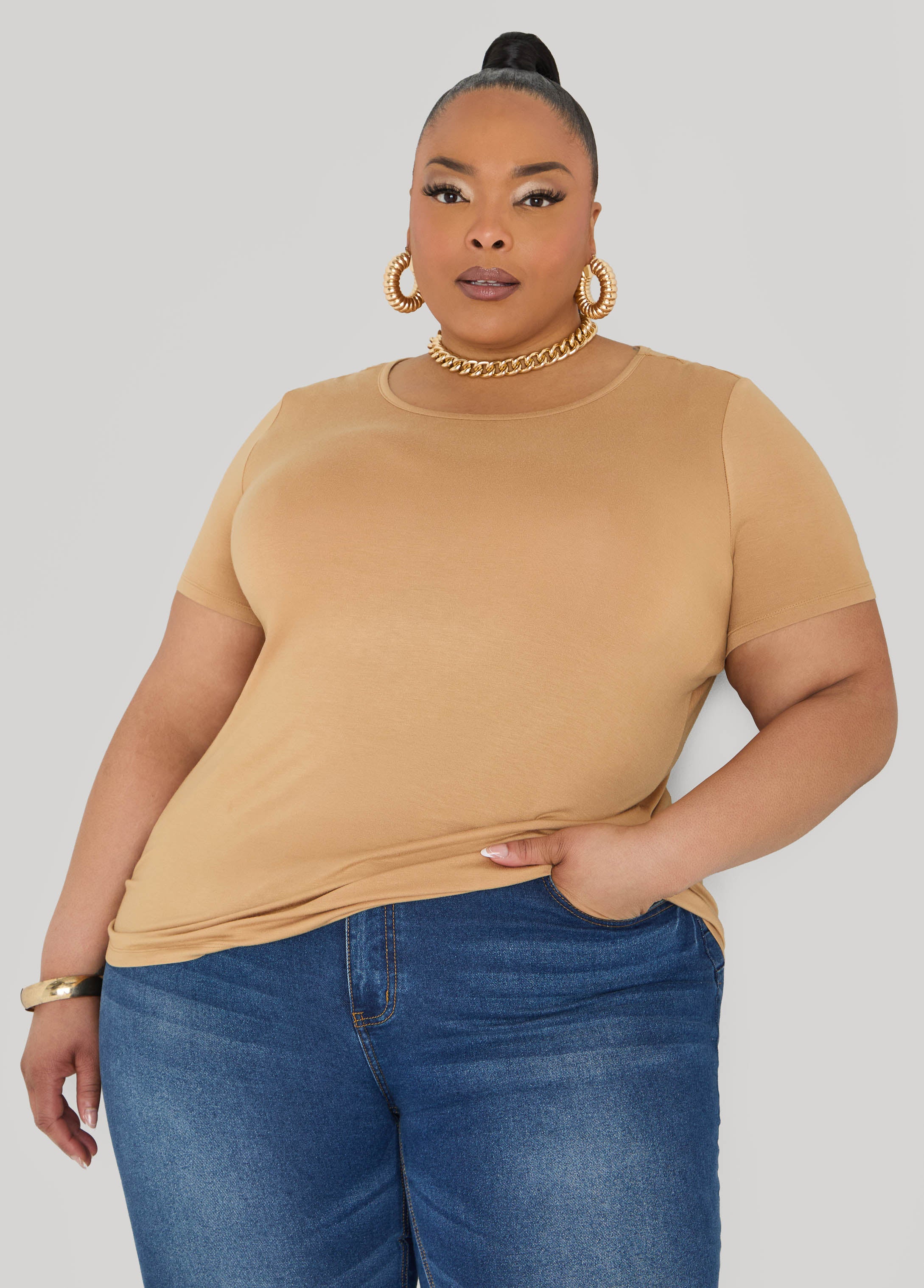 Basic Crewneck Jersey Tee - Image 19