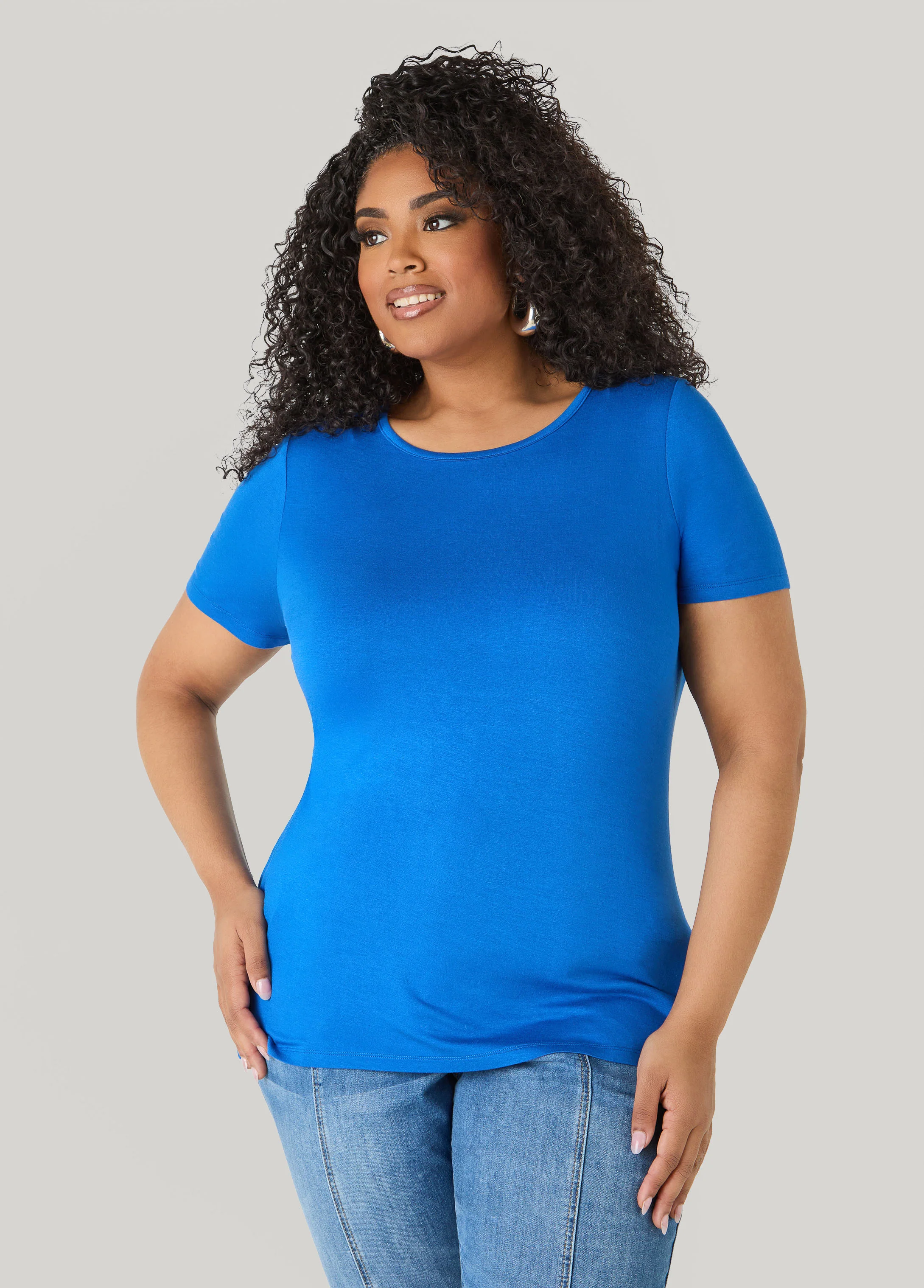 Basic Crewneck Jersey Tee - Image 3
