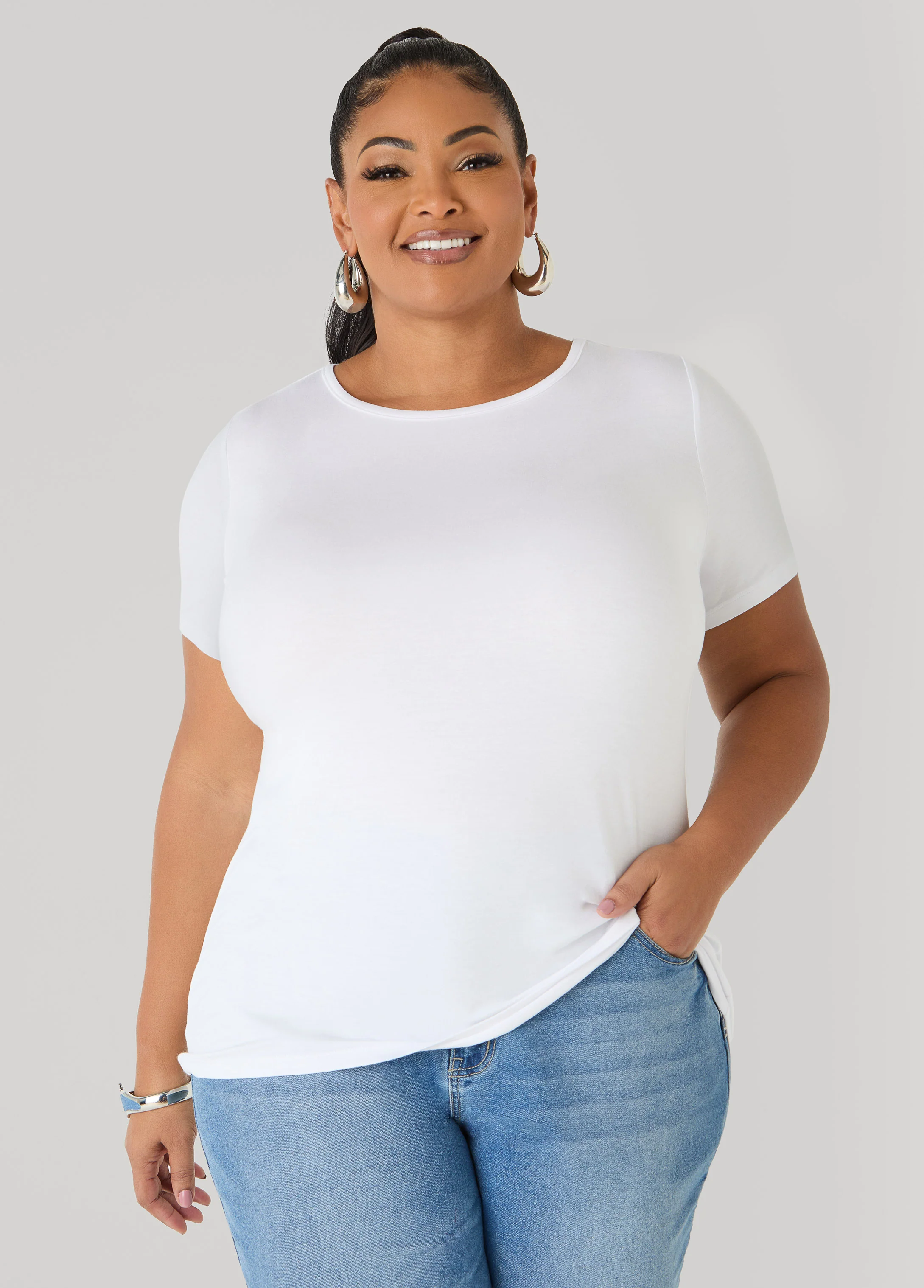 Basic Crewneck Jersey Tee - Image 6