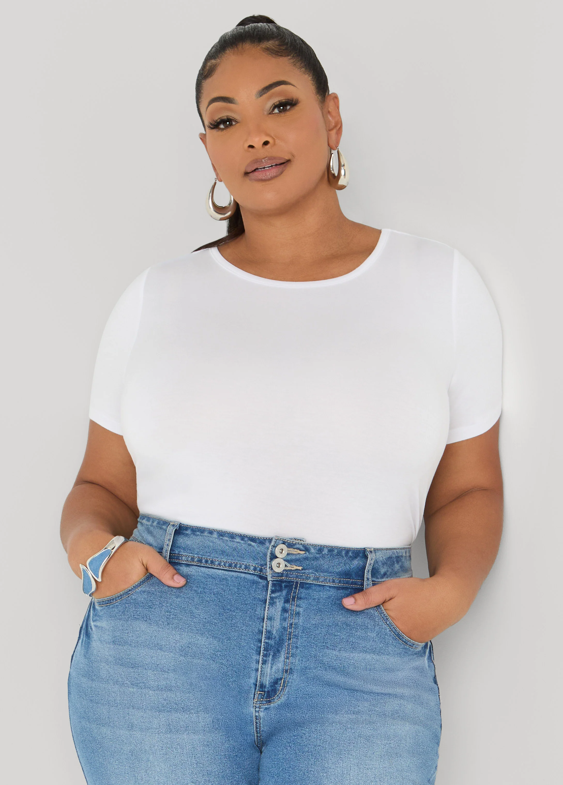 Basic Crewneck Jersey Tee - Image 9