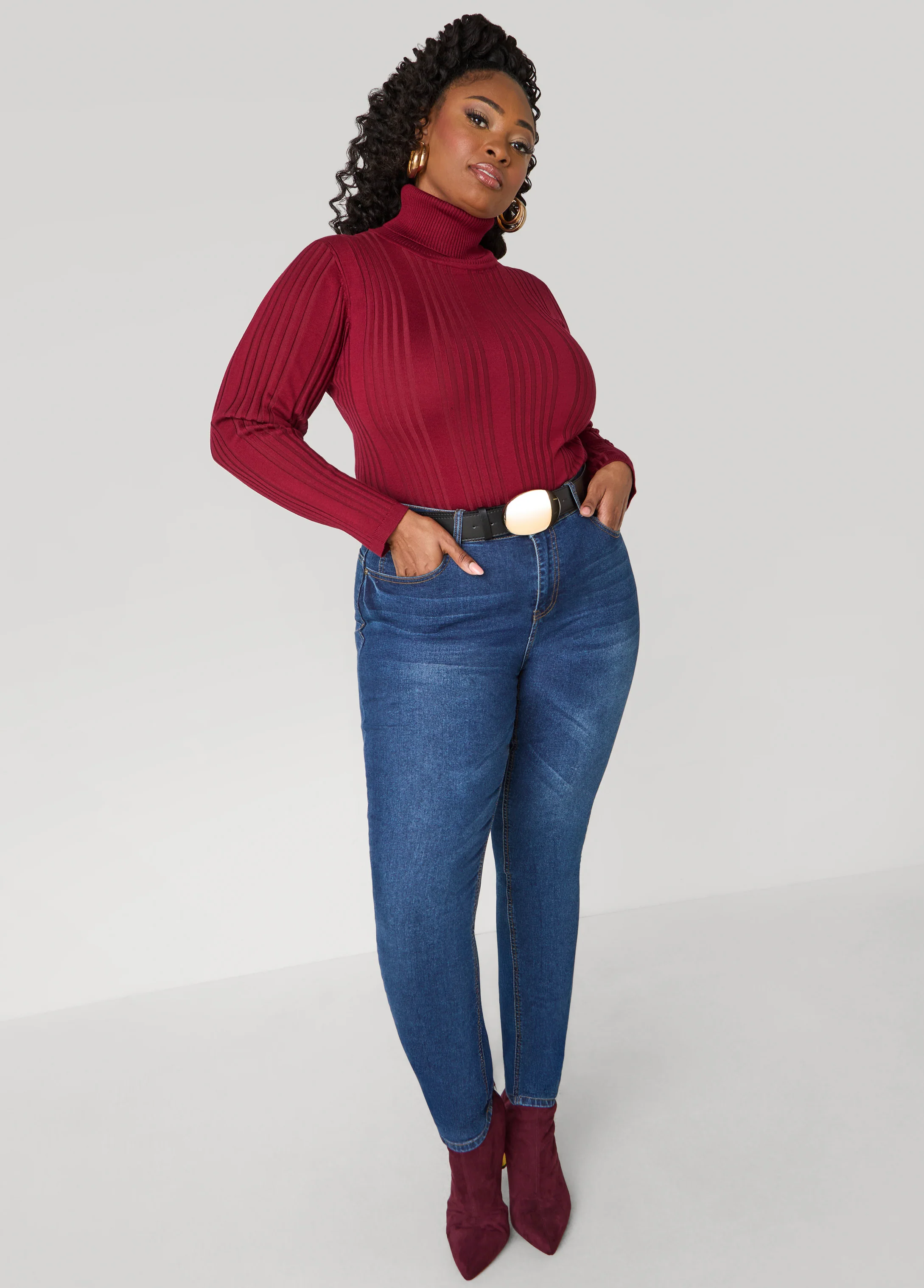Ribbed Knit Turtleneck Sweater - Image 11