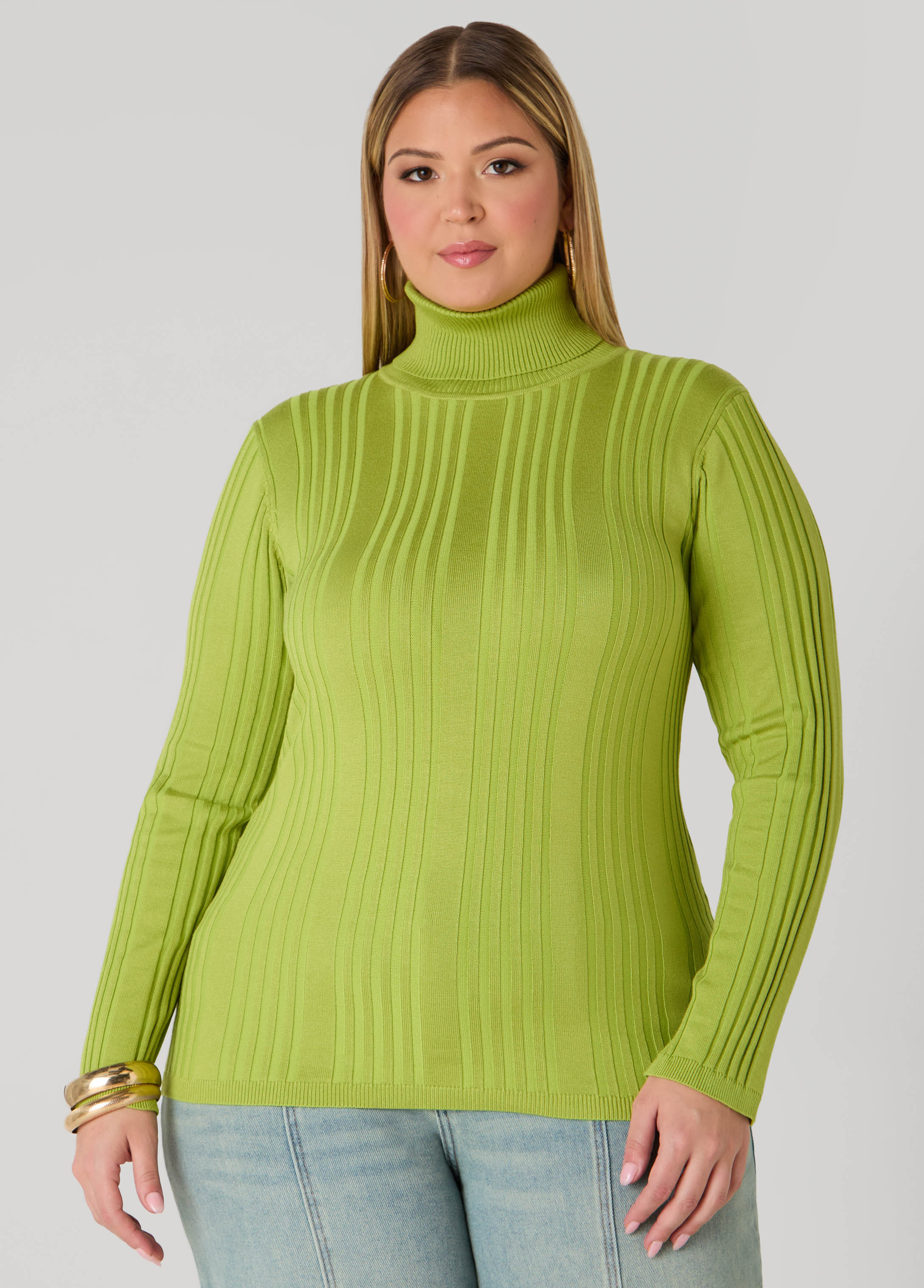 Ribbed Knit Turtleneck Sweater - Image 5