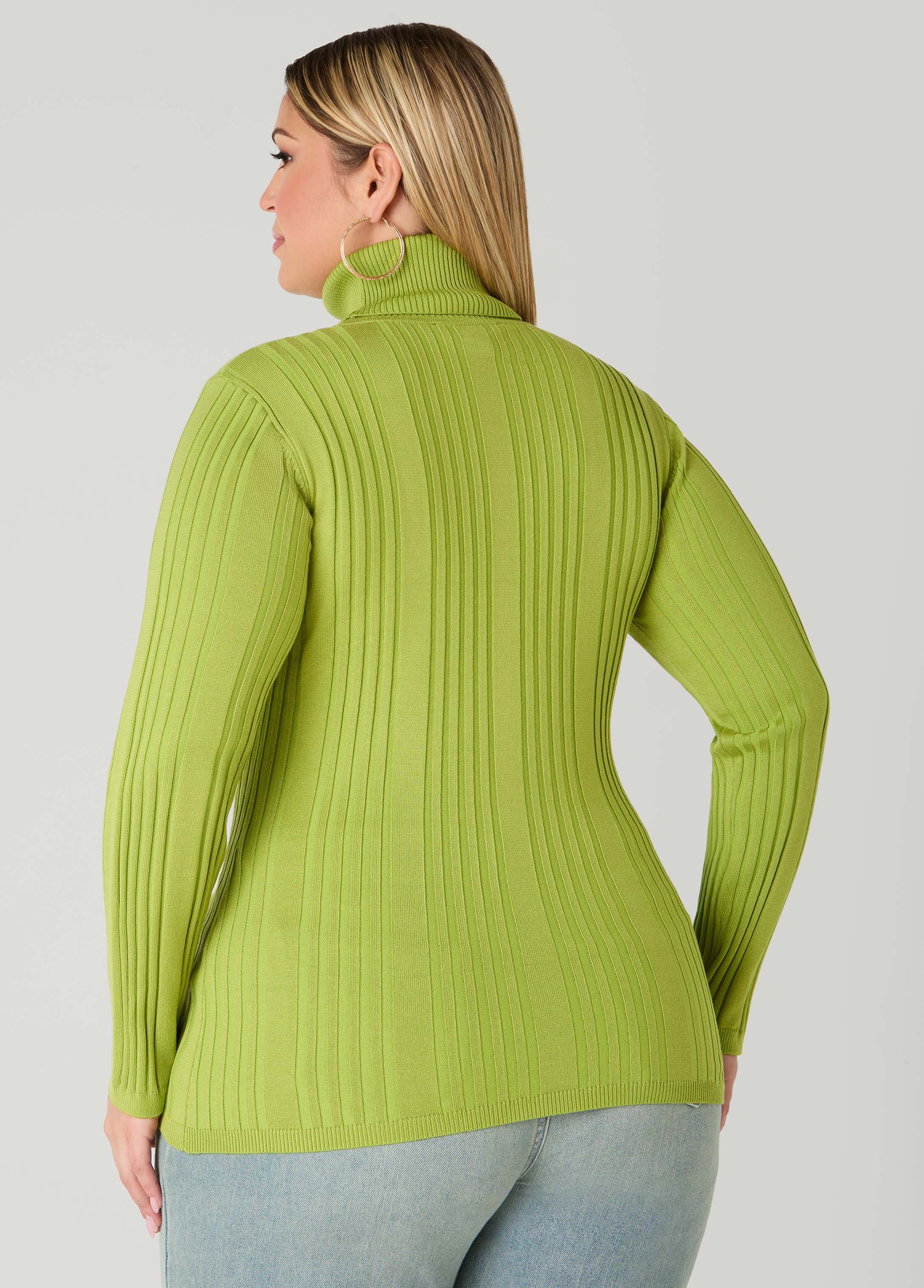 Ribbed Knit Turtleneck Sweater - Image 6