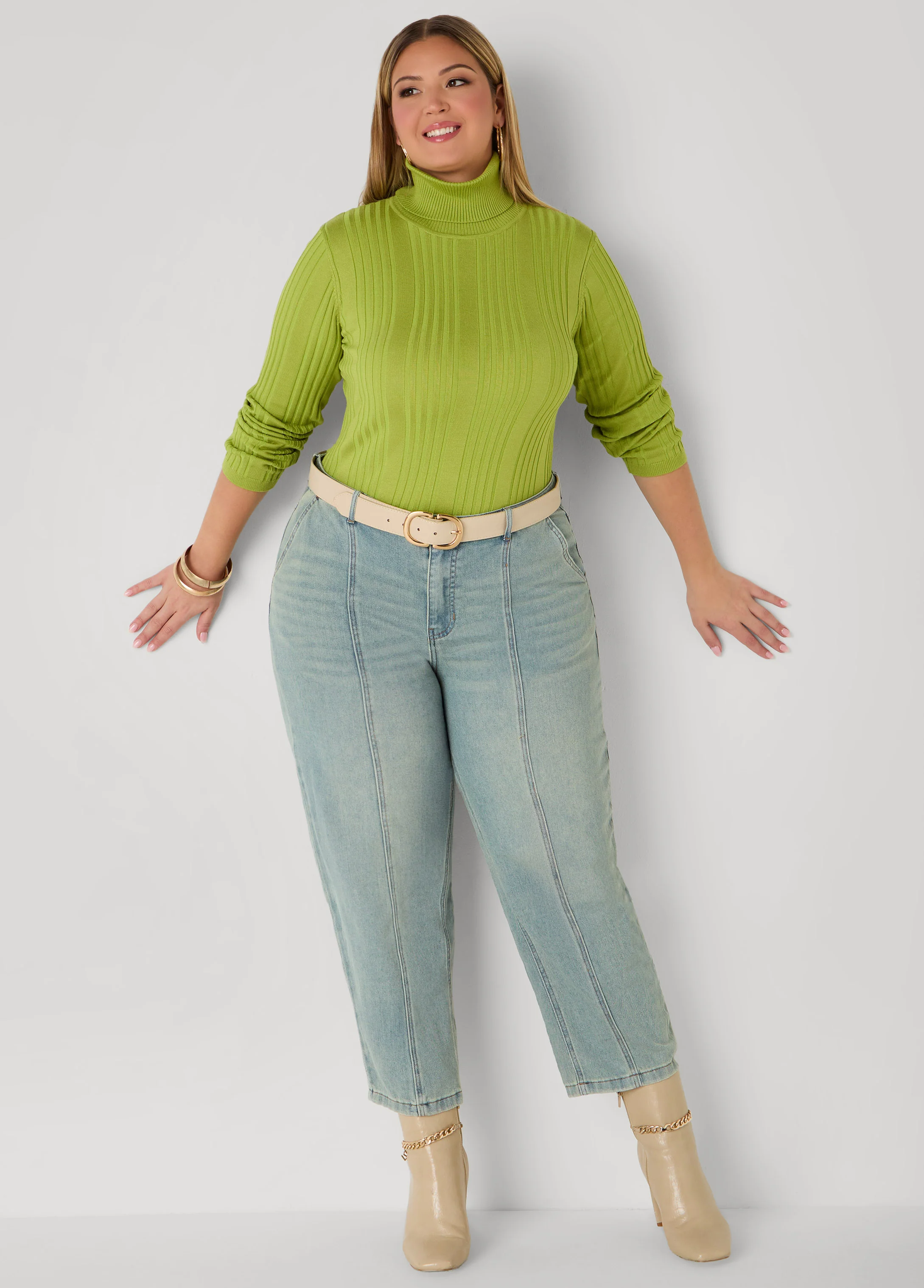 Ribbed Knit Turtleneck Sweater - Image 7