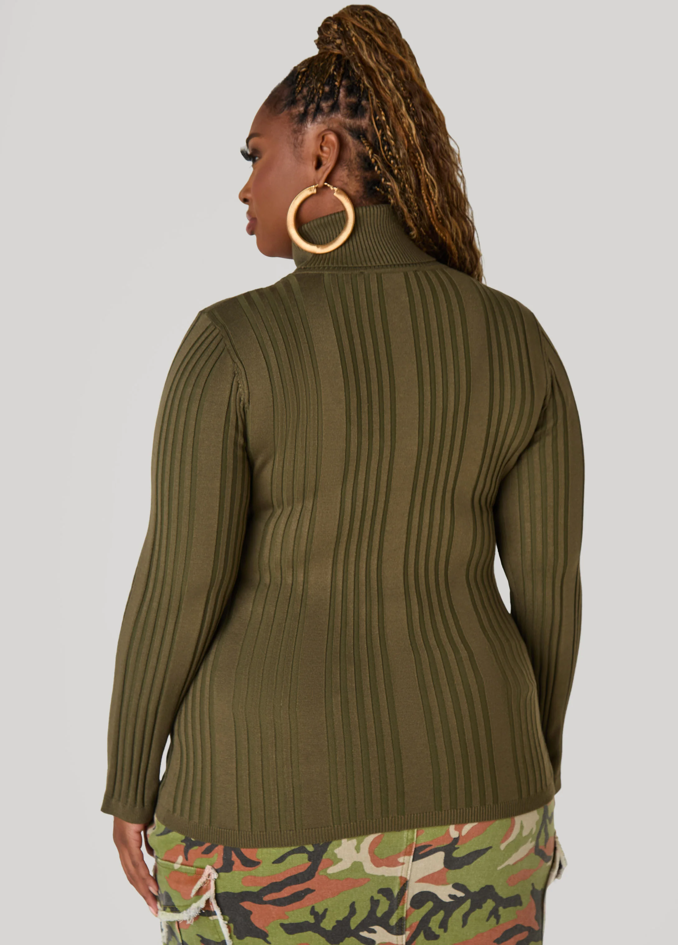 Turtleneck Ribbed Knit Sweater - Image 13