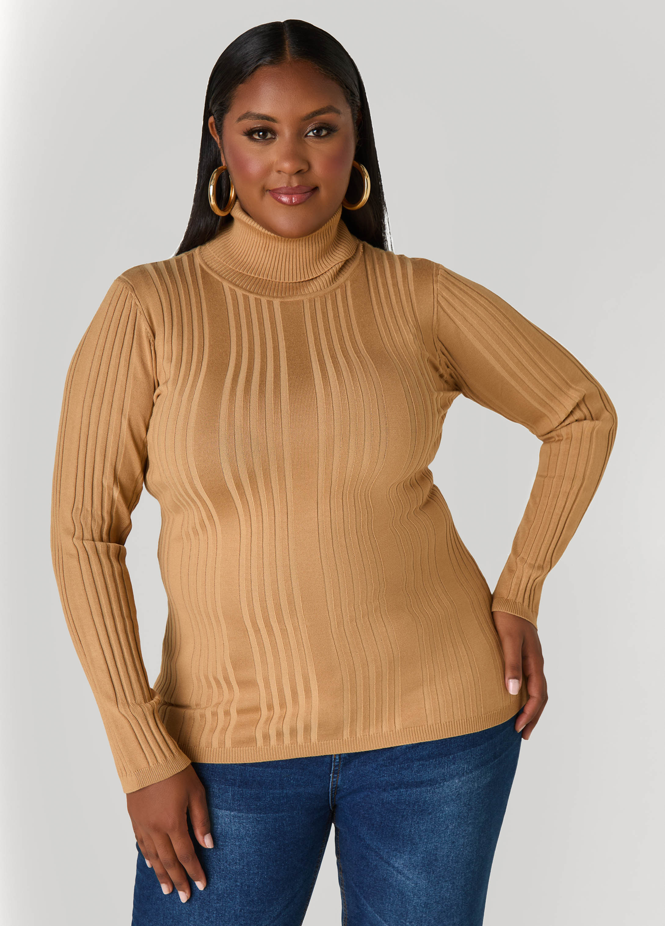 Turtleneck Ribbed Knit Sweater - Image 16