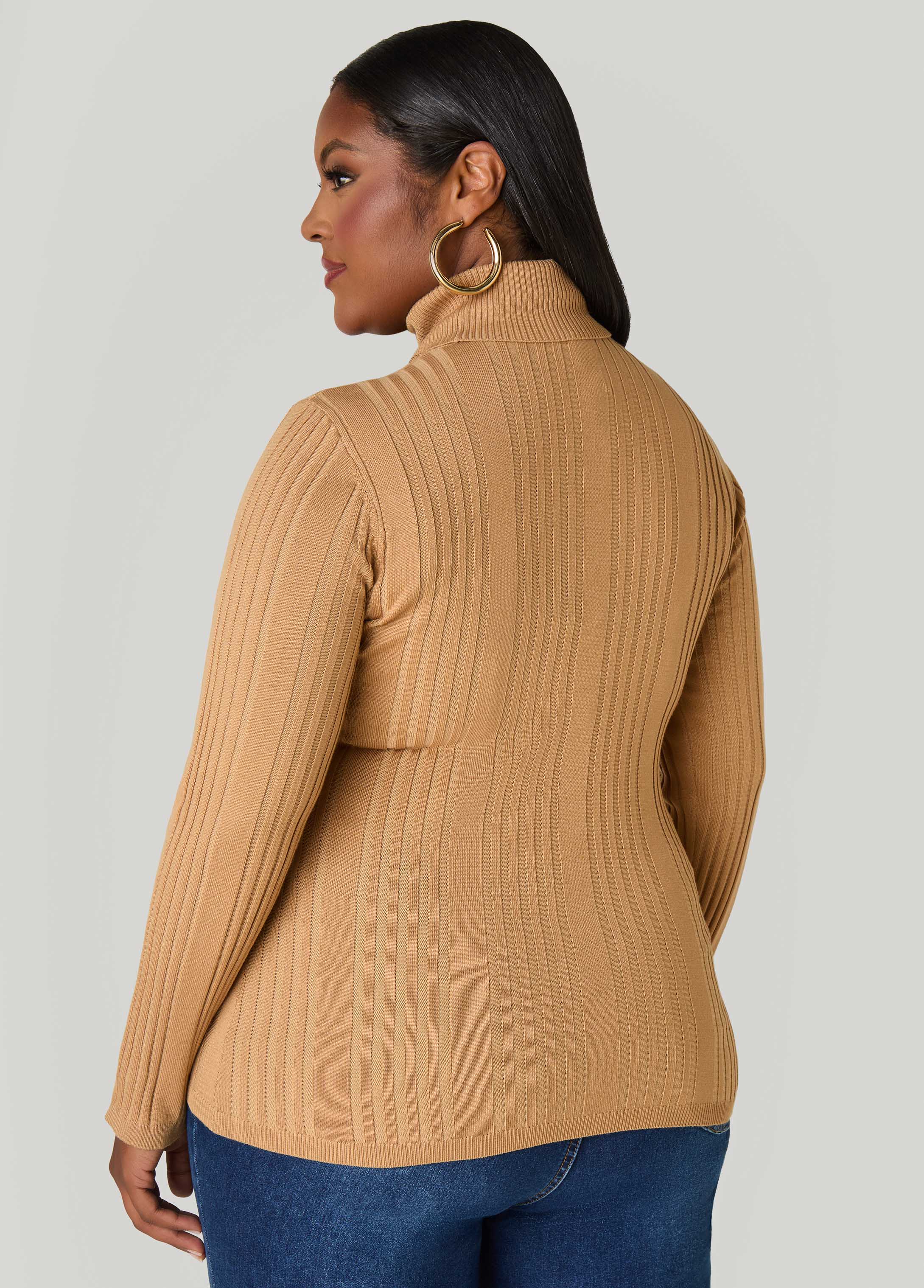 Turtleneck Ribbed Knit Sweater - Image 17