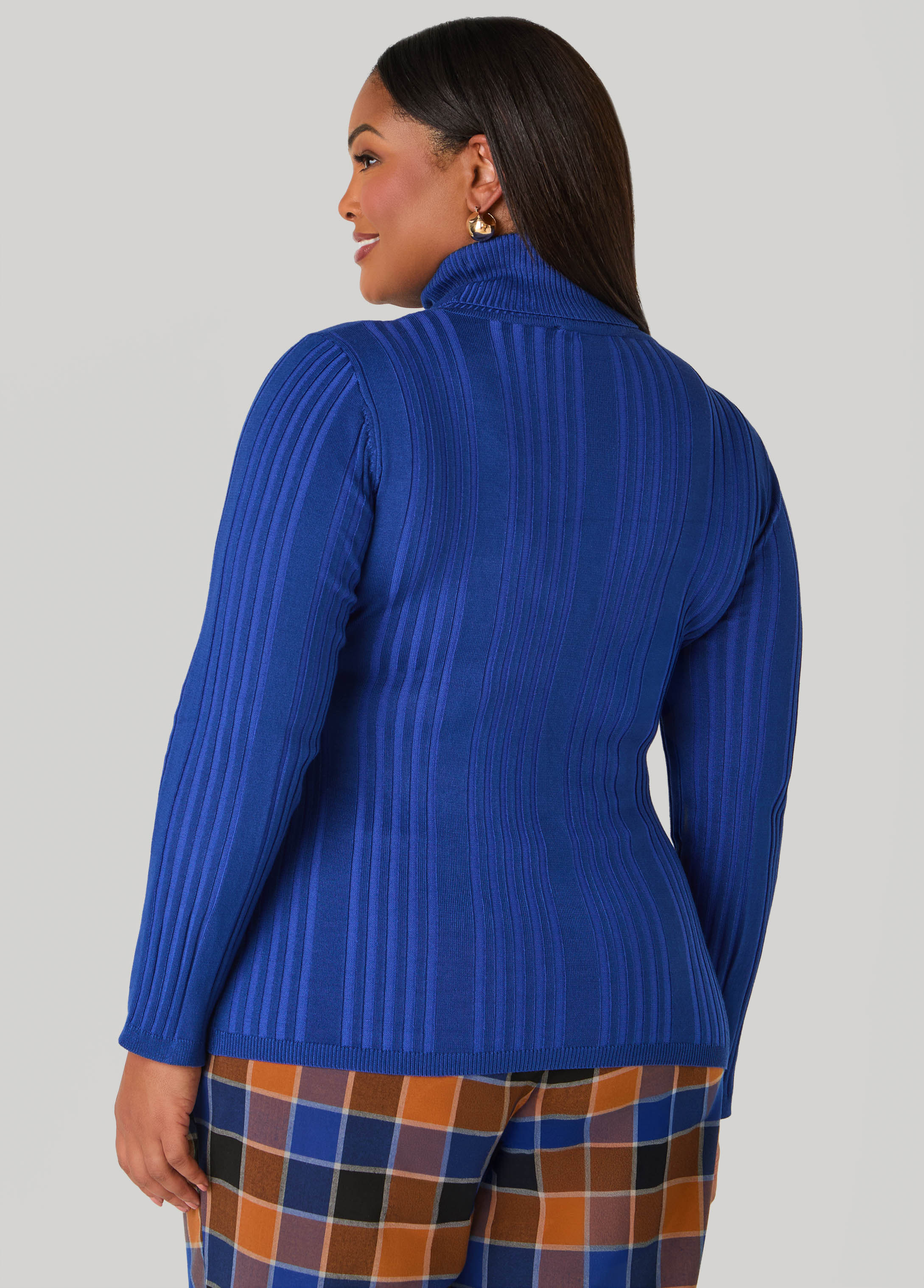 Turtleneck Ribbed Knit Sweater - Image 21