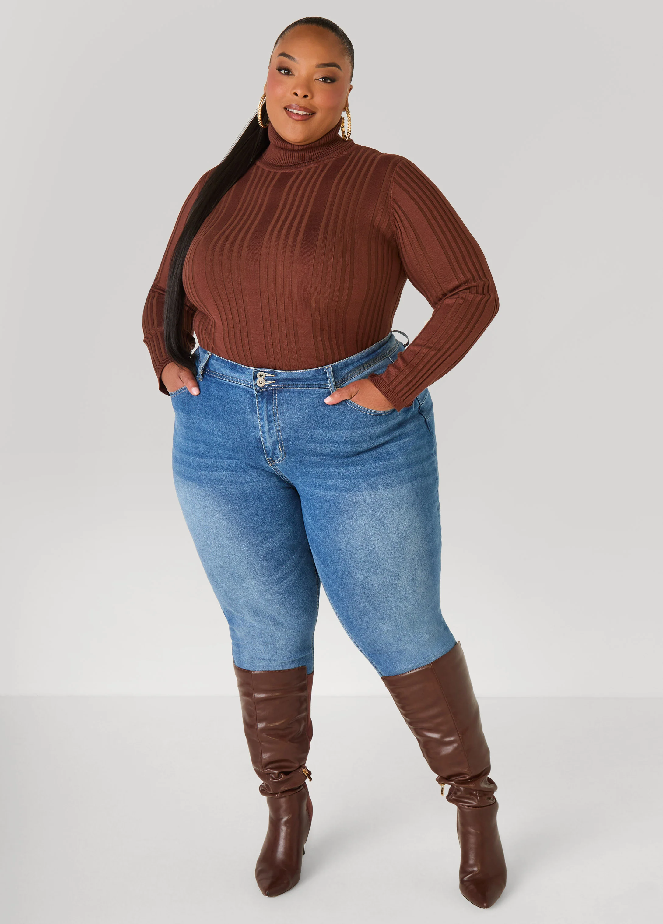 Turtleneck Ribbed Knit Sweater - Image 6