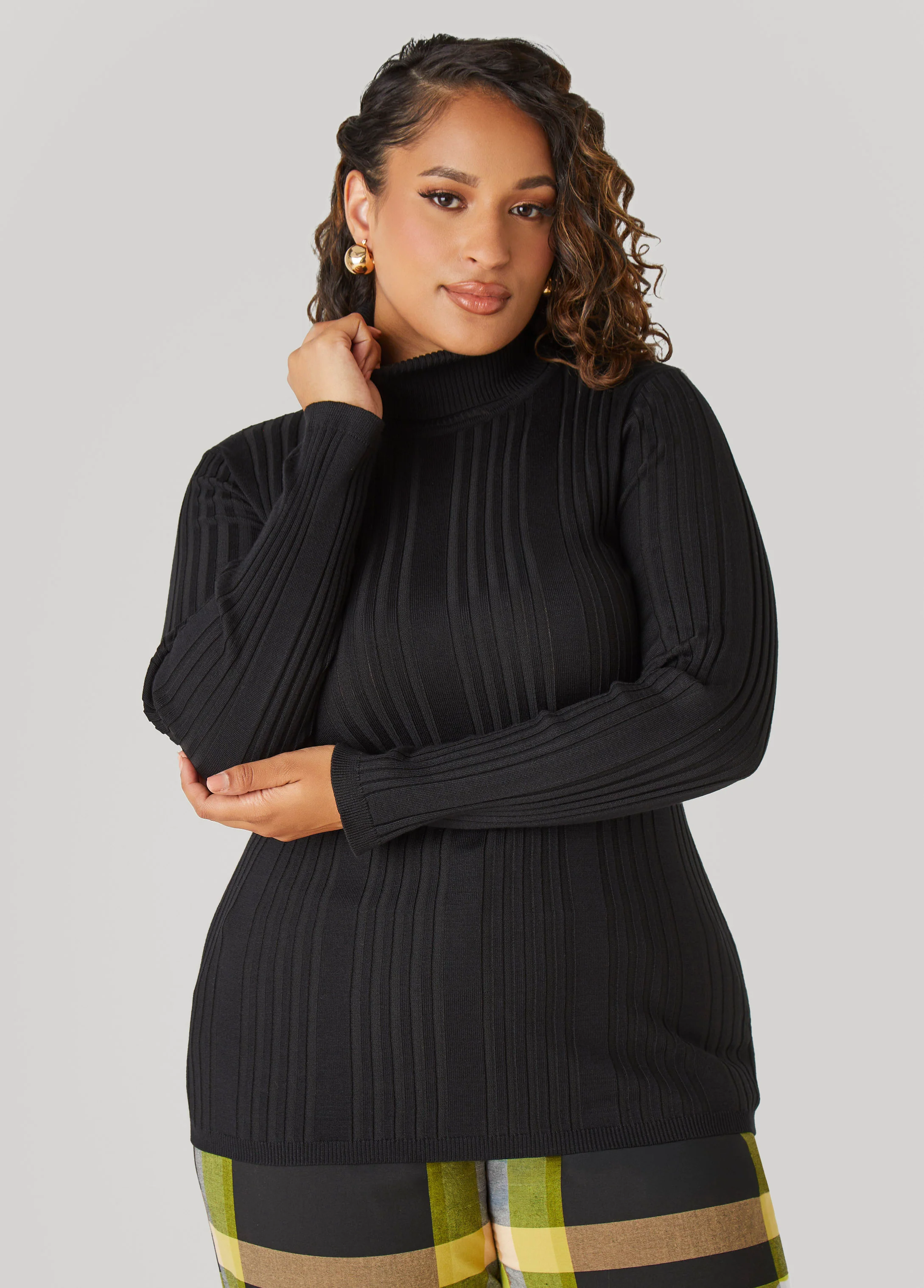Turtleneck Ribbed Knit Sweater - Image 7