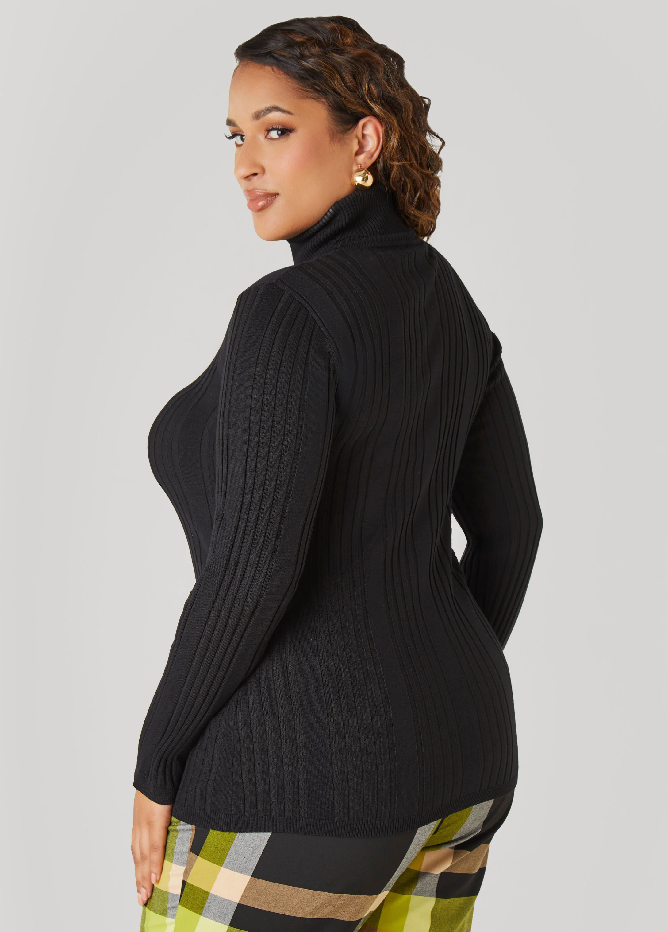 Turtleneck Ribbed Knit Sweater - Image 8