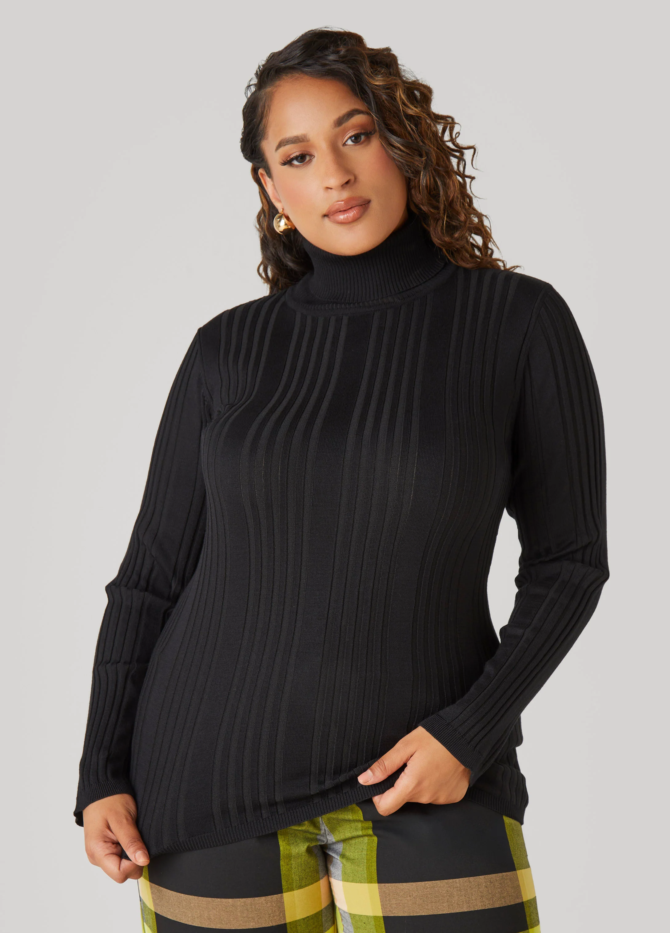 Turtleneck Ribbed Knit Sweater - Image 9