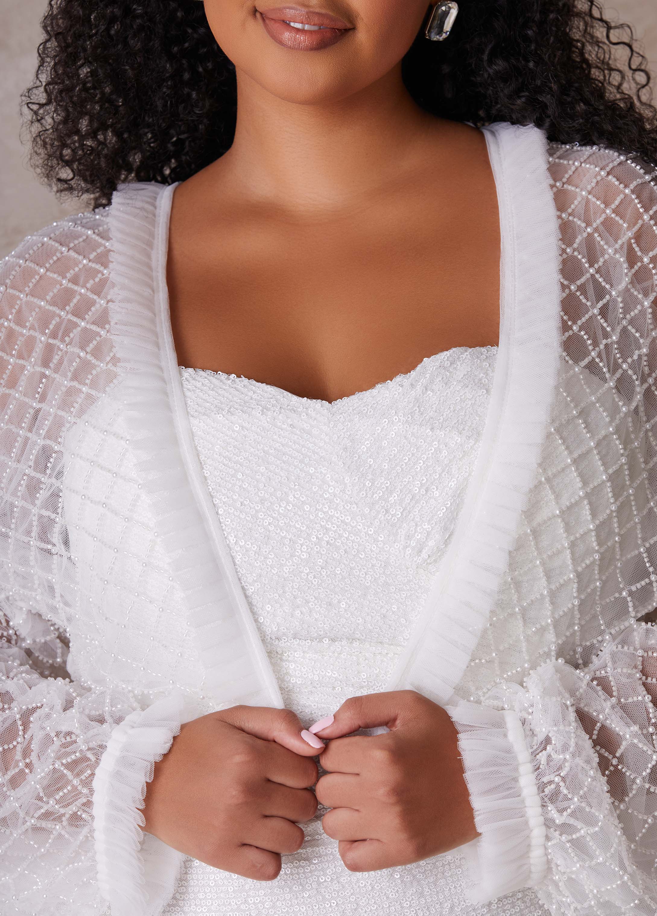Beaded Bridal Jacket - Image 3