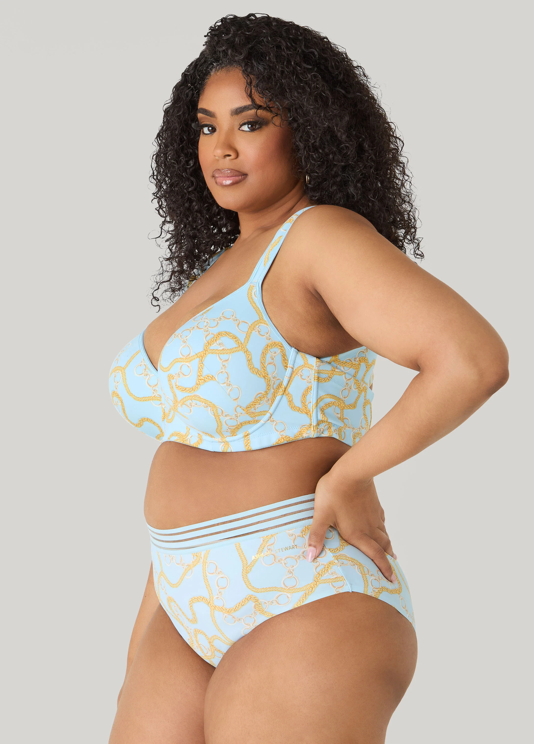 Chain Print Plunge Butterfly Bra - Image 3