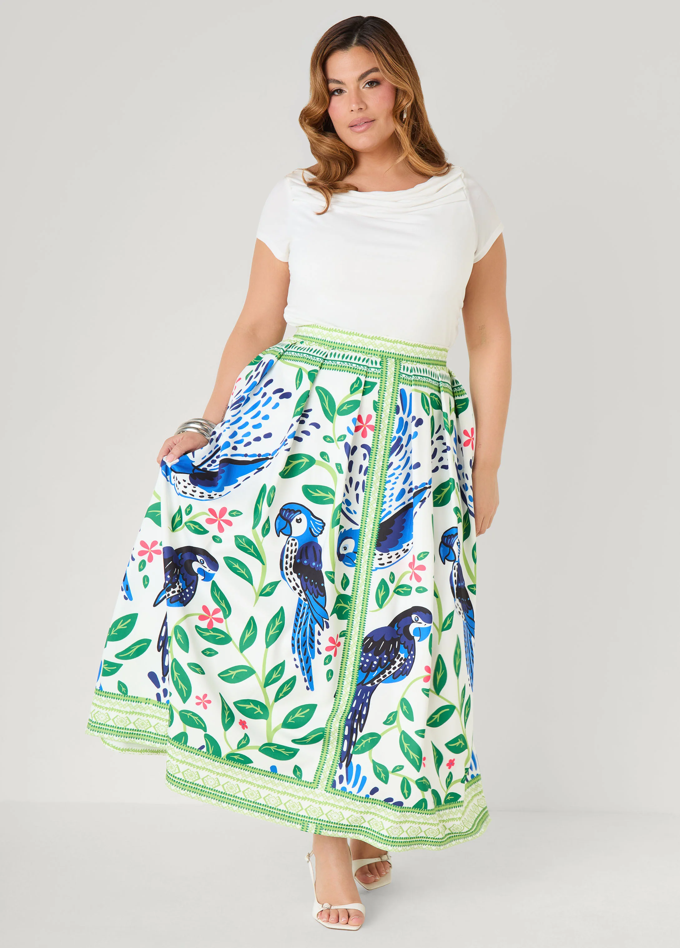 Parrot Print Maxi Skirt - Image 3