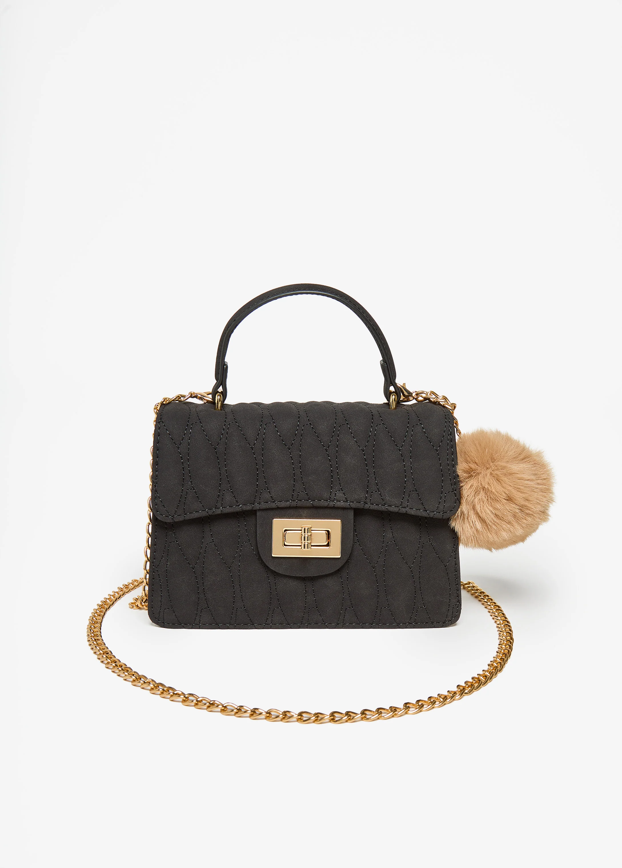 Pompom Faux Suede Crossbody - Image 2