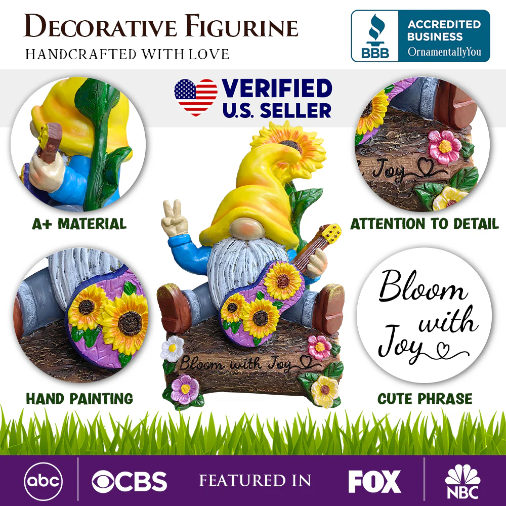 Bloom With Joy Garden Gnome Figurine - Image 2