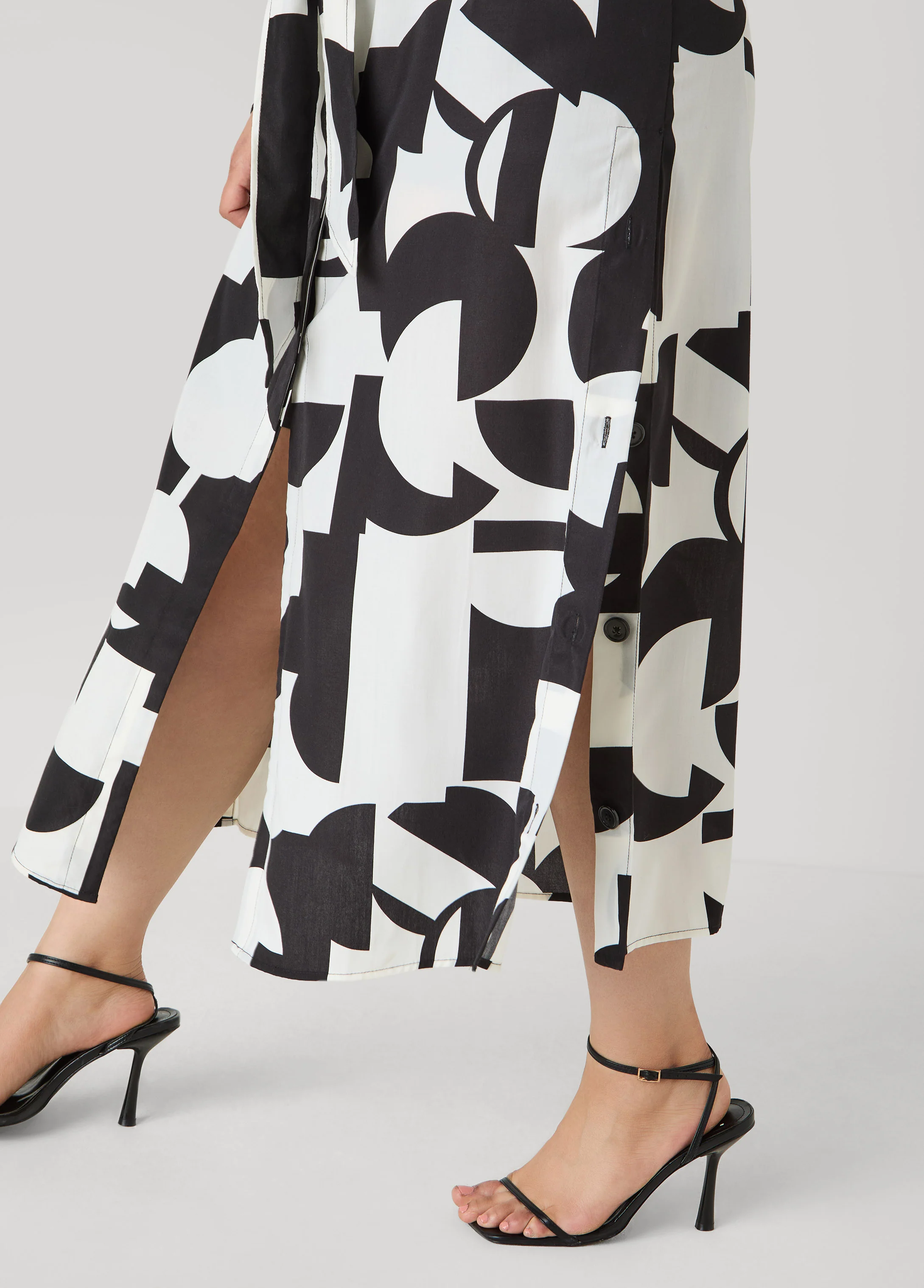Button Detail Geo Maxi Shirtdress - Image 3
