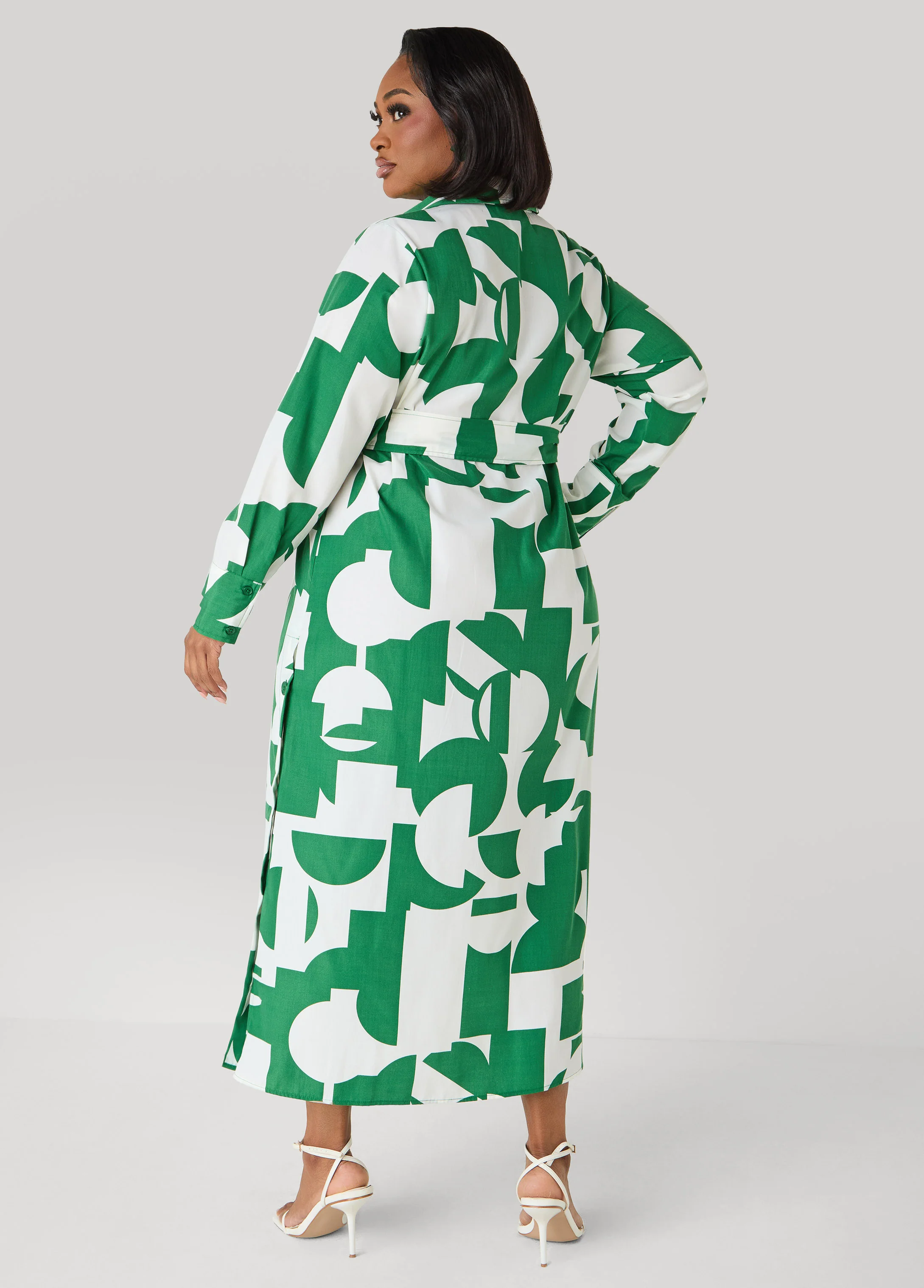 Button Detail Geo Maxi Shirtdress - Image 6
