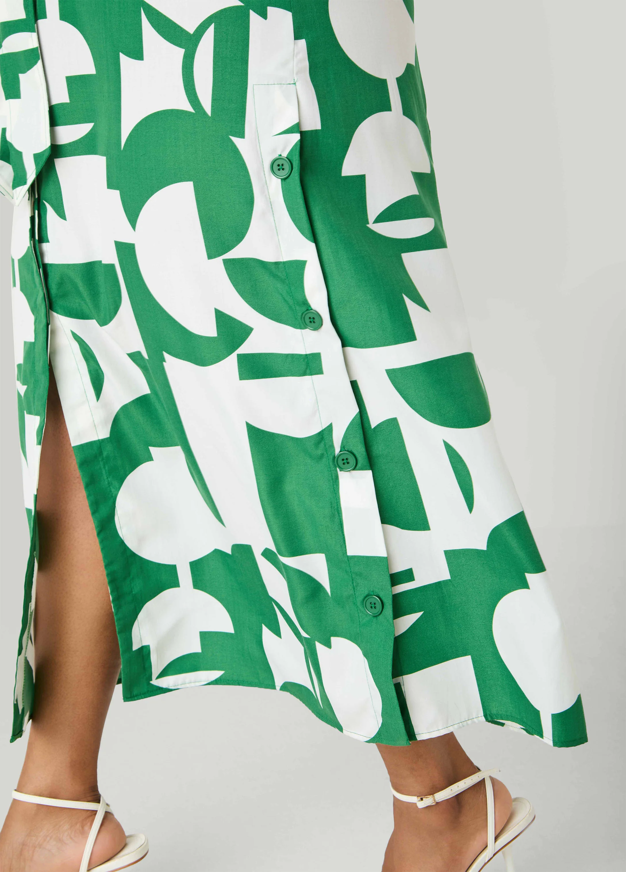 Button Detail Geo Maxi Shirtdress - Image 8